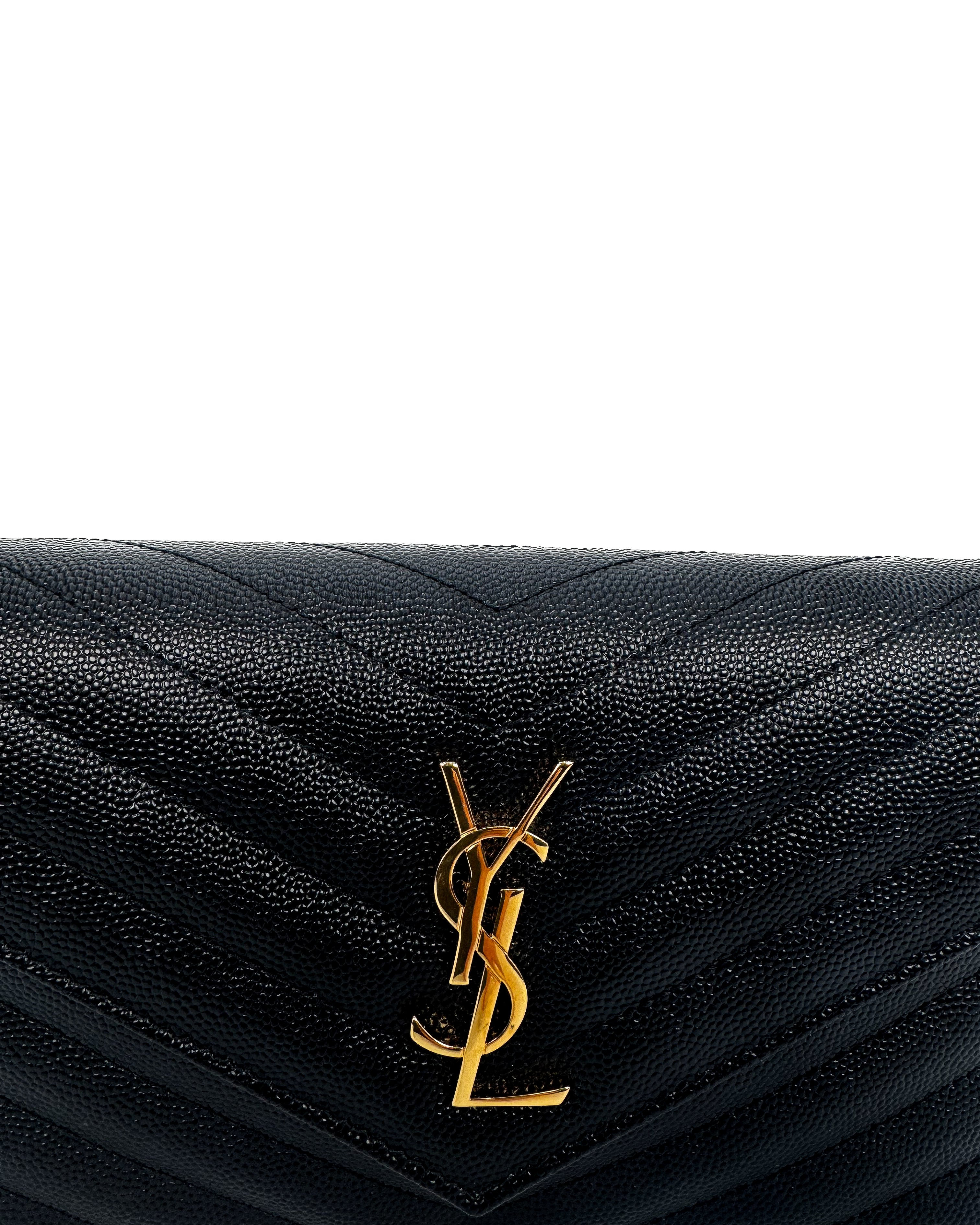 YVES SAINT LAURENT - CASSANDRE LARGE FLAP WALLET BLACK