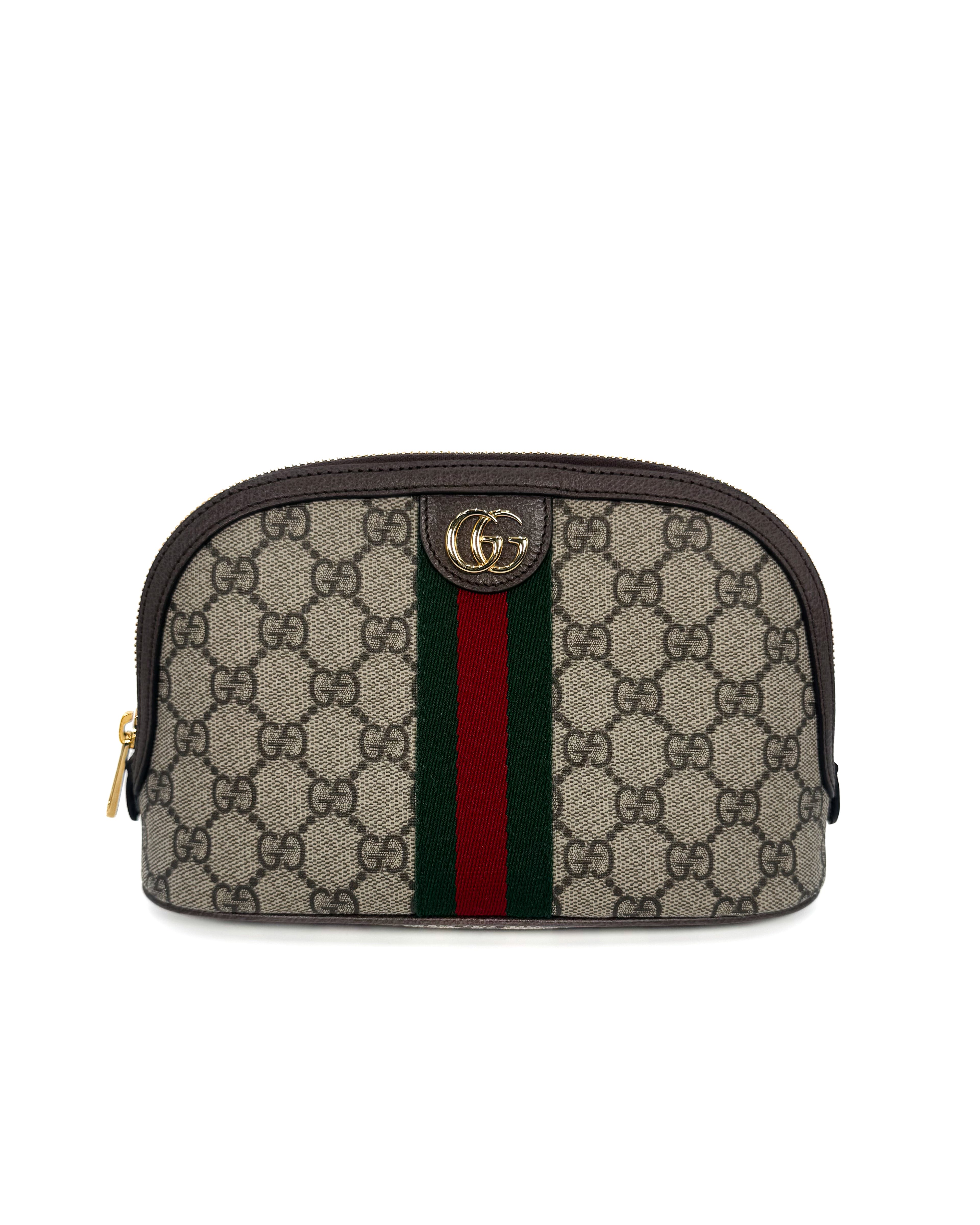 GUCCI - OPHIDIA GG LARGE COSMETIC CASE BEIGE/EBANO