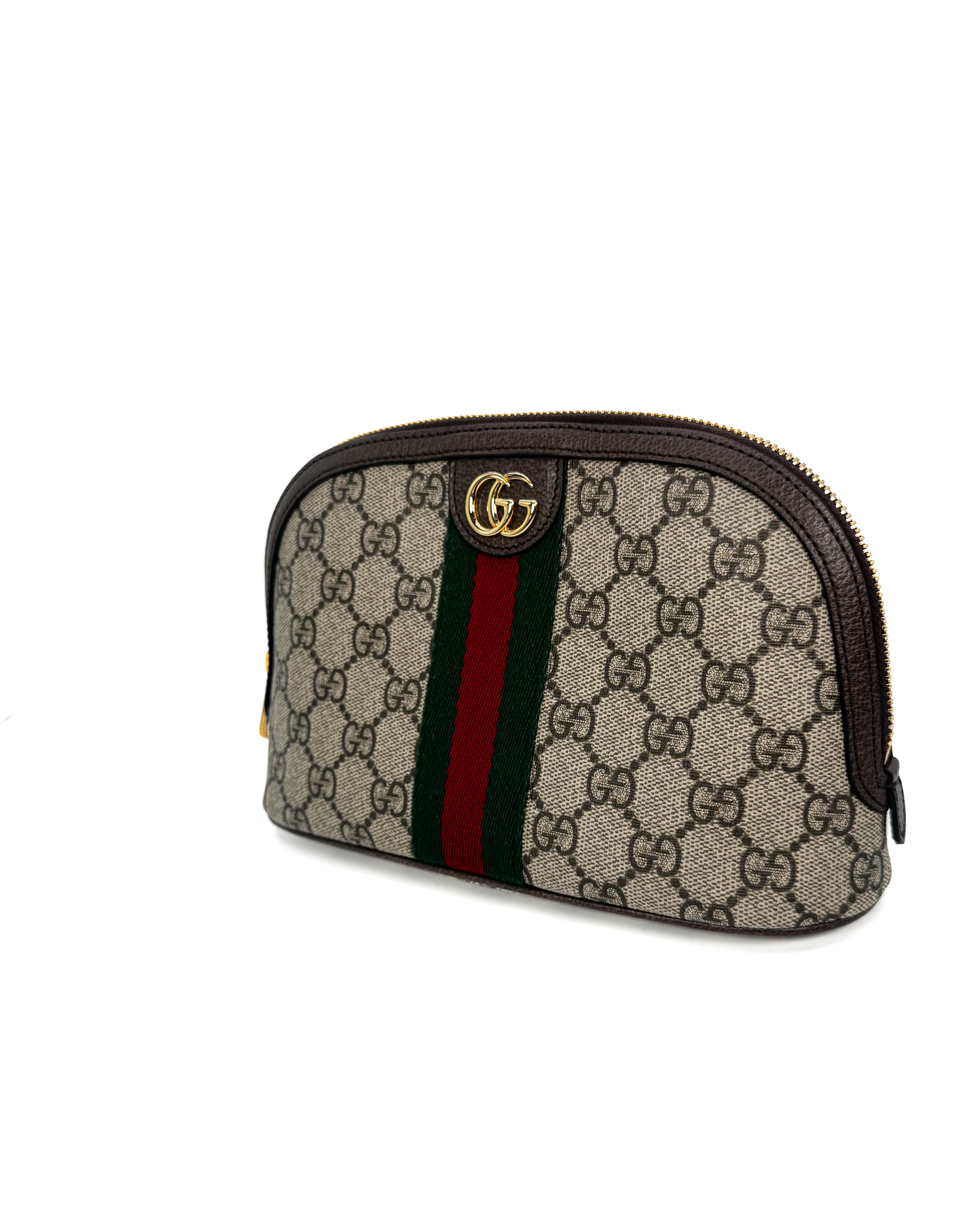 GUCCI - OPHIDIA GG LARGE COSMETIC CASE BEIGE/EBANO