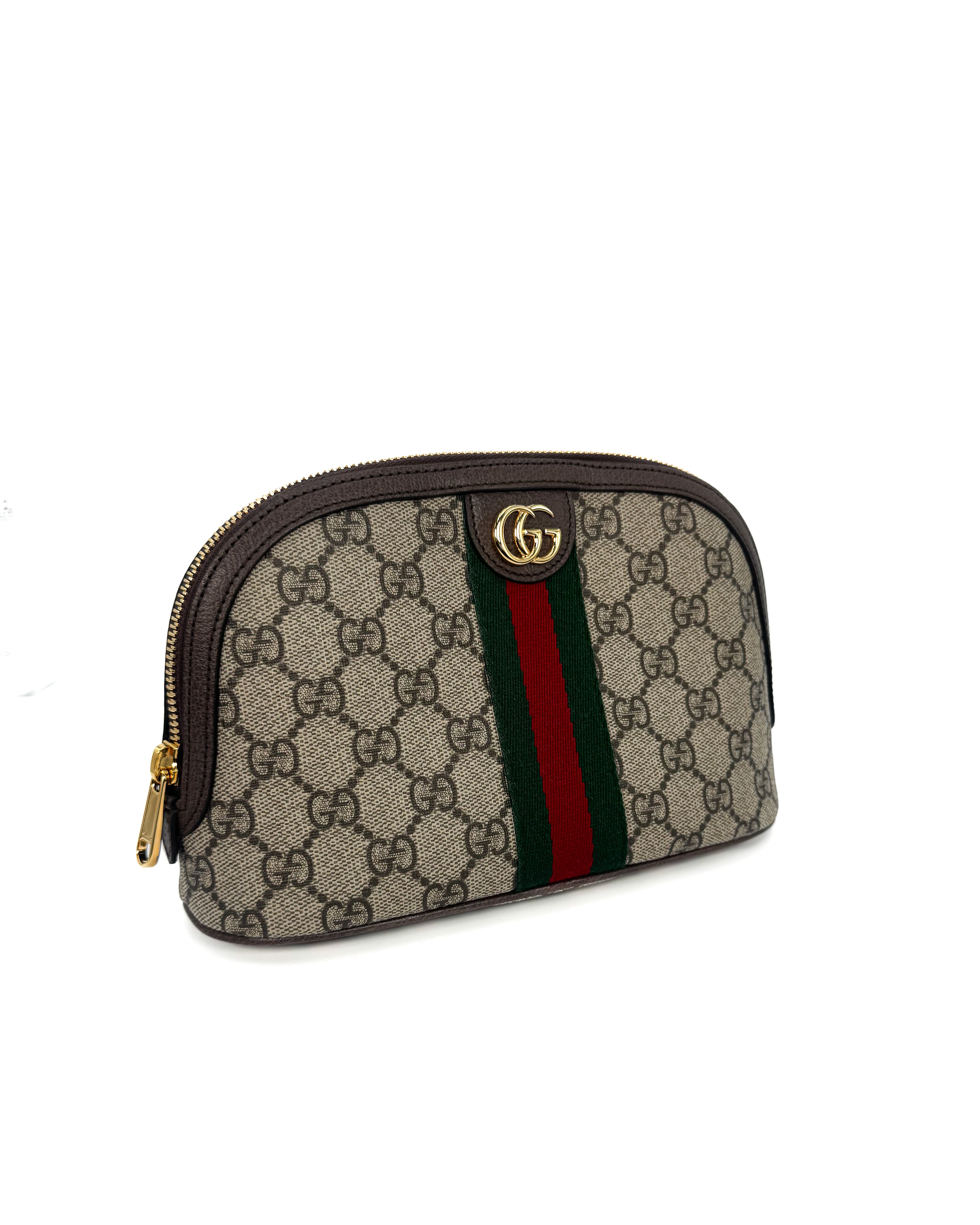 GUCCI - OPHIDIA GG LARGE COSMETIC CASE BEIGE/EBANO