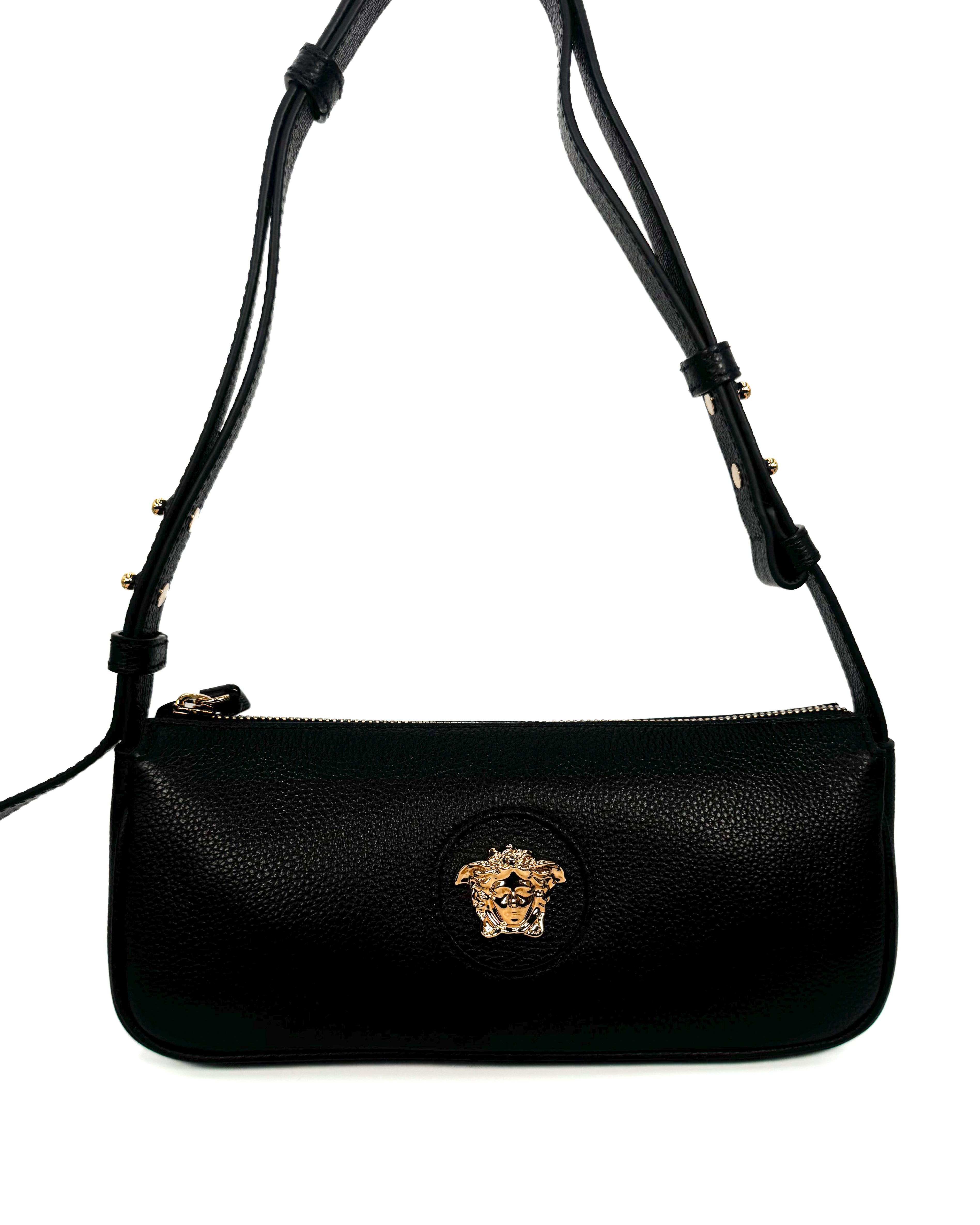 VERSACE - SHOULDER BAG VITELLO GRANATO BLACK