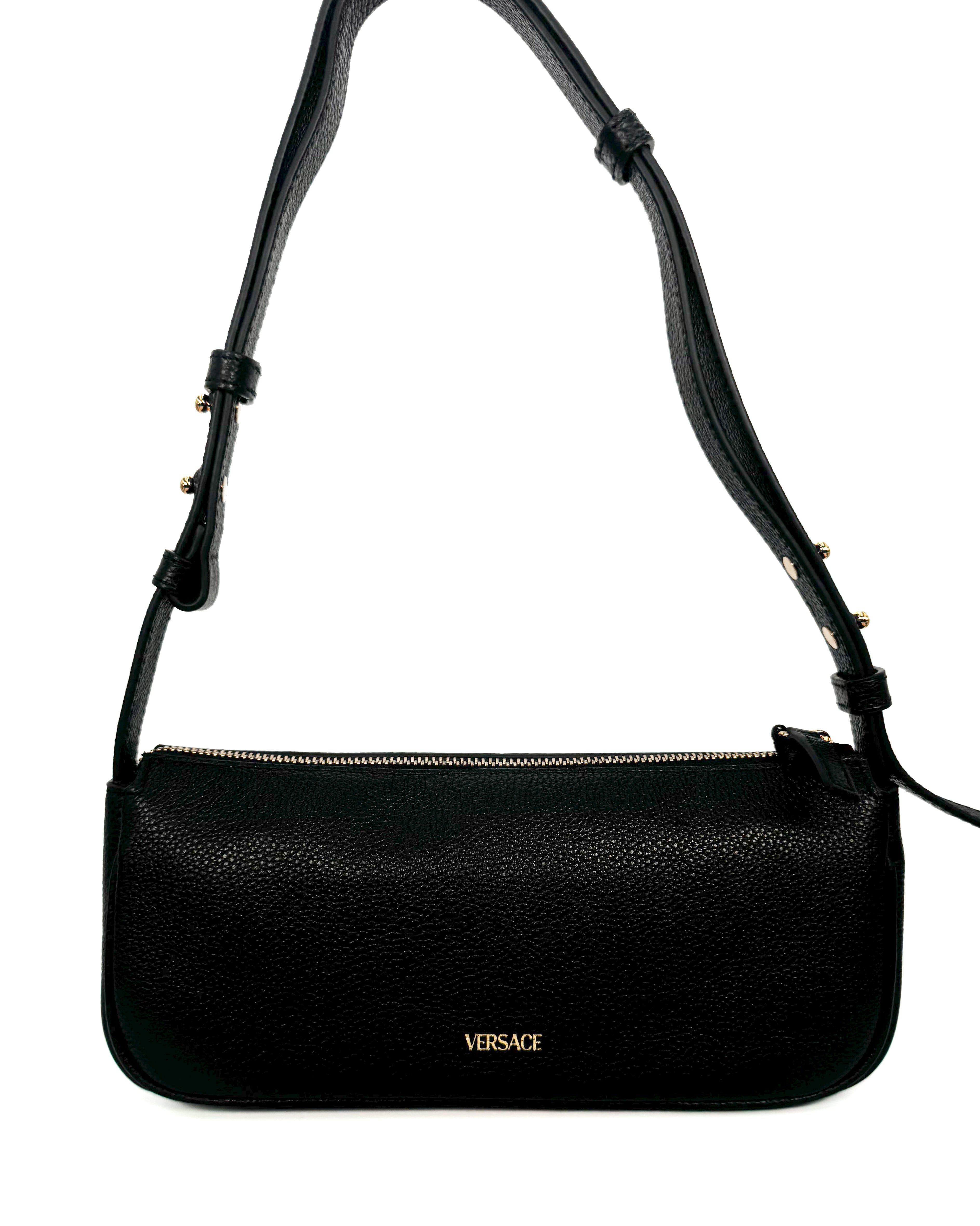 VERSACE - SHOULDER BAG VITELLO GRANATO BLACK