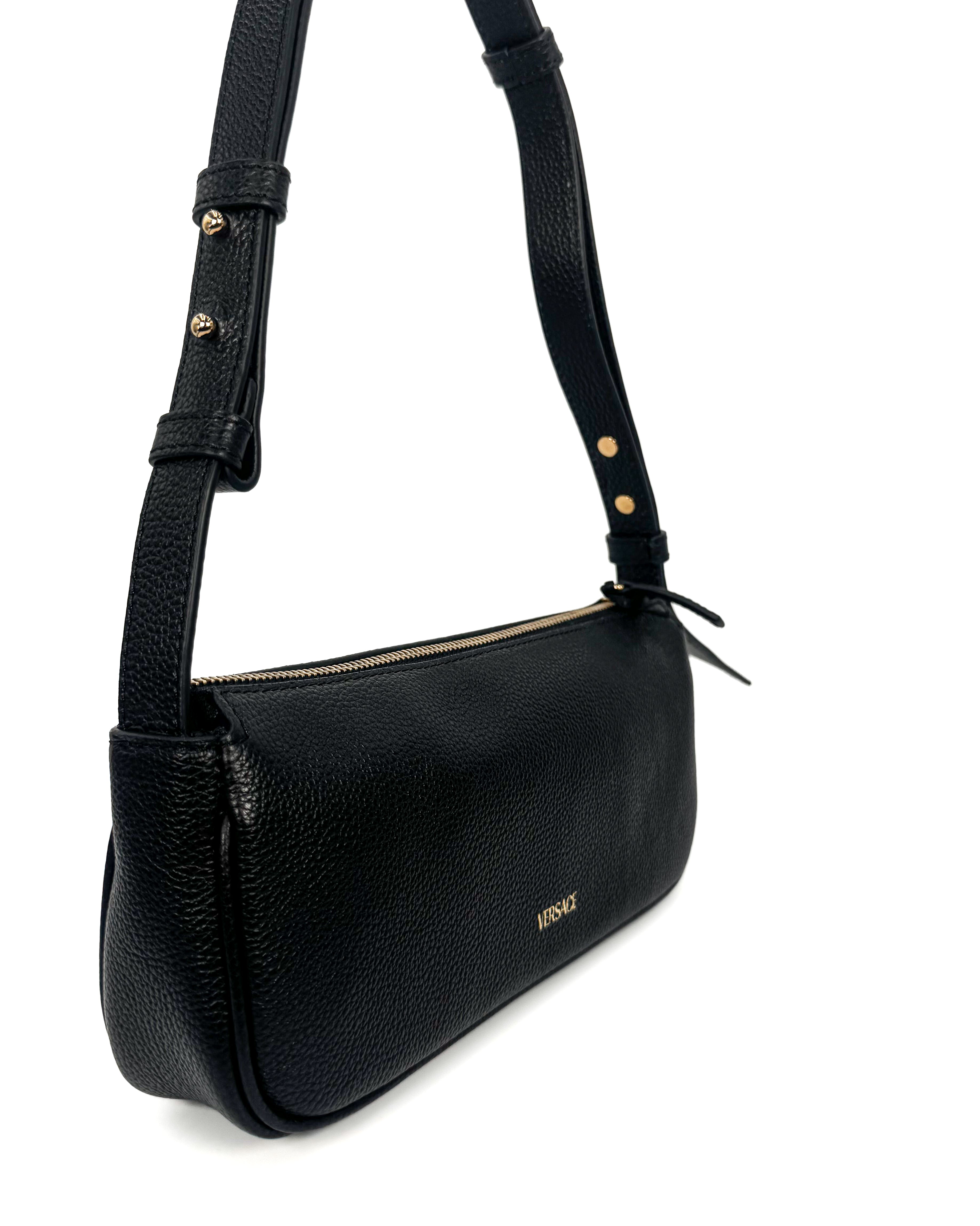 VERSACE - SHOULDER BAG VITELLO GRANATO BLACK