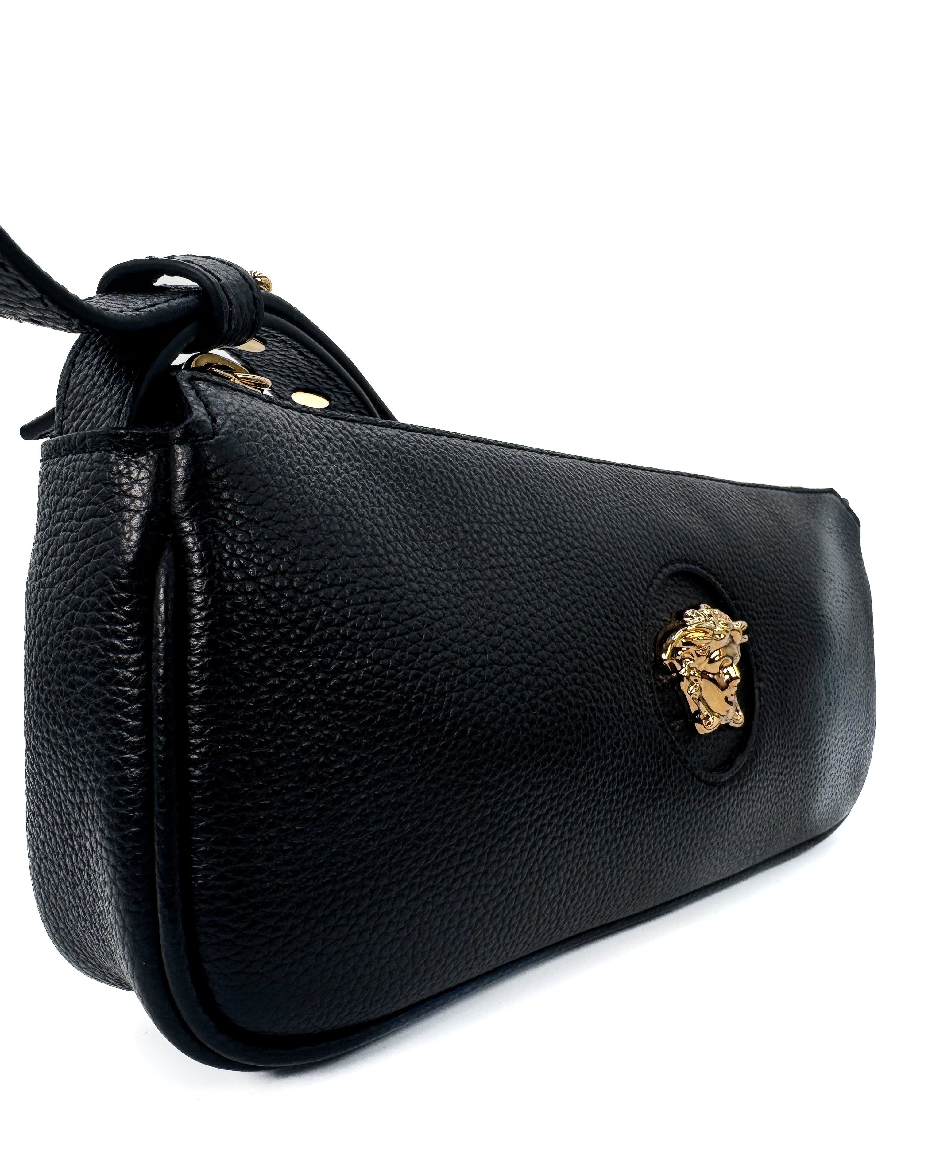 VERSACE - SHOULDER BAG VITELLO GRANATO BLACK