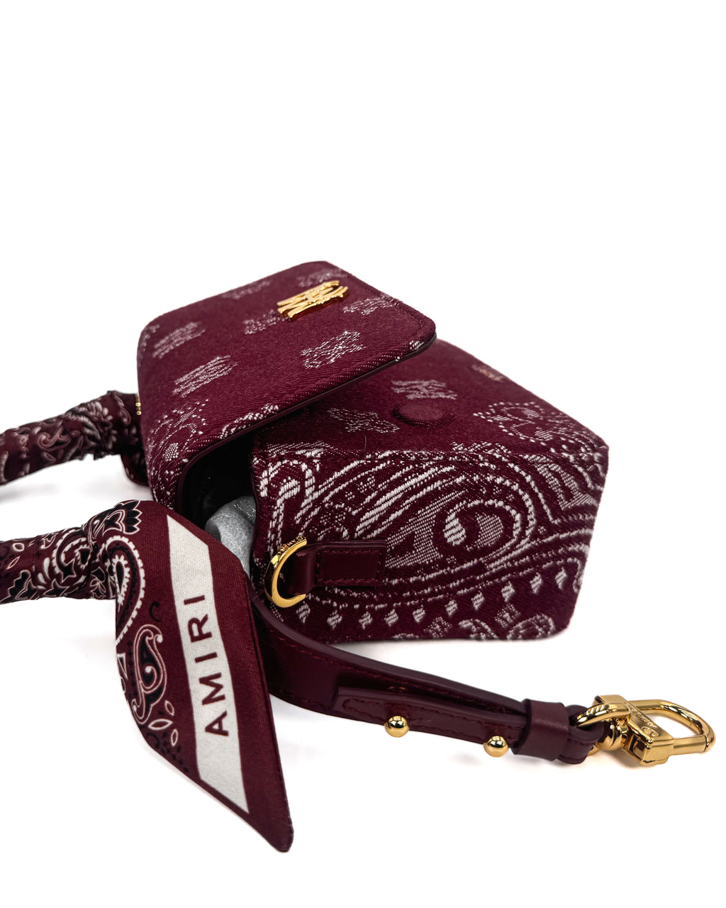 AMIRI - DENIM BANDANA MICRO MA BAG DEEP RED