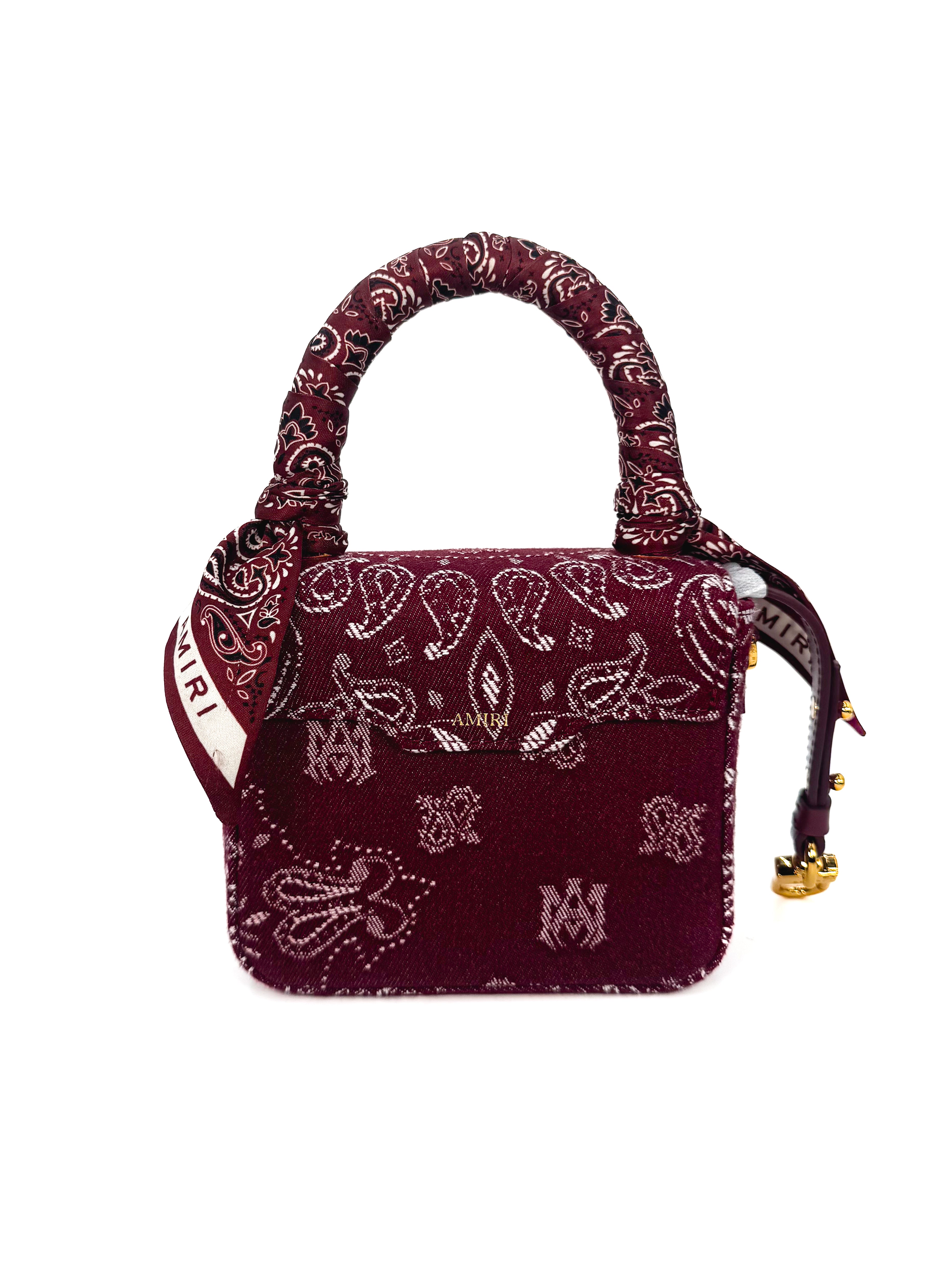 AMIRI - DENIM BANDANA MICRO MA BAG DEEP RED