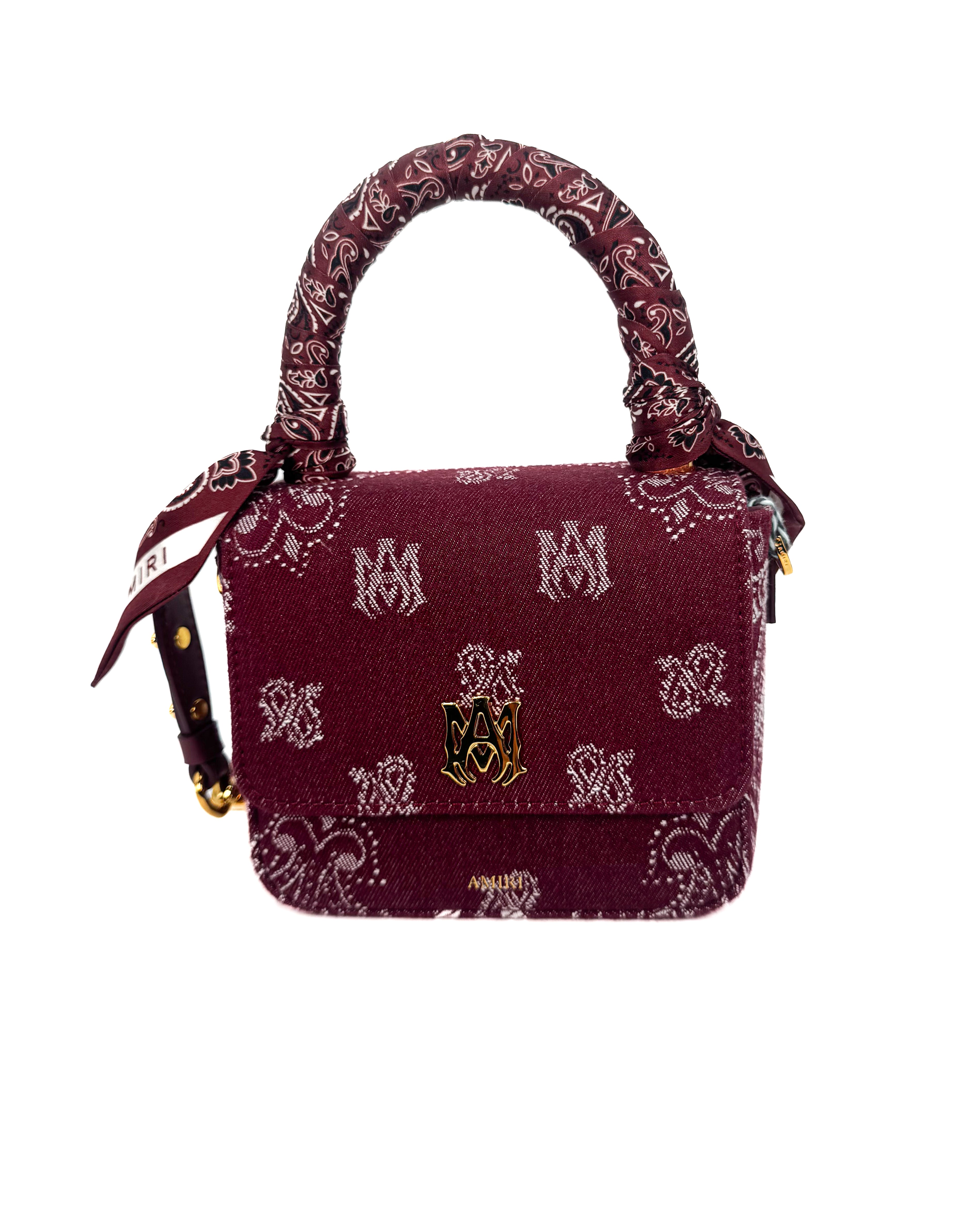 AMIRI - DENIM BANDANA MICRO MA BAG DEEP RED