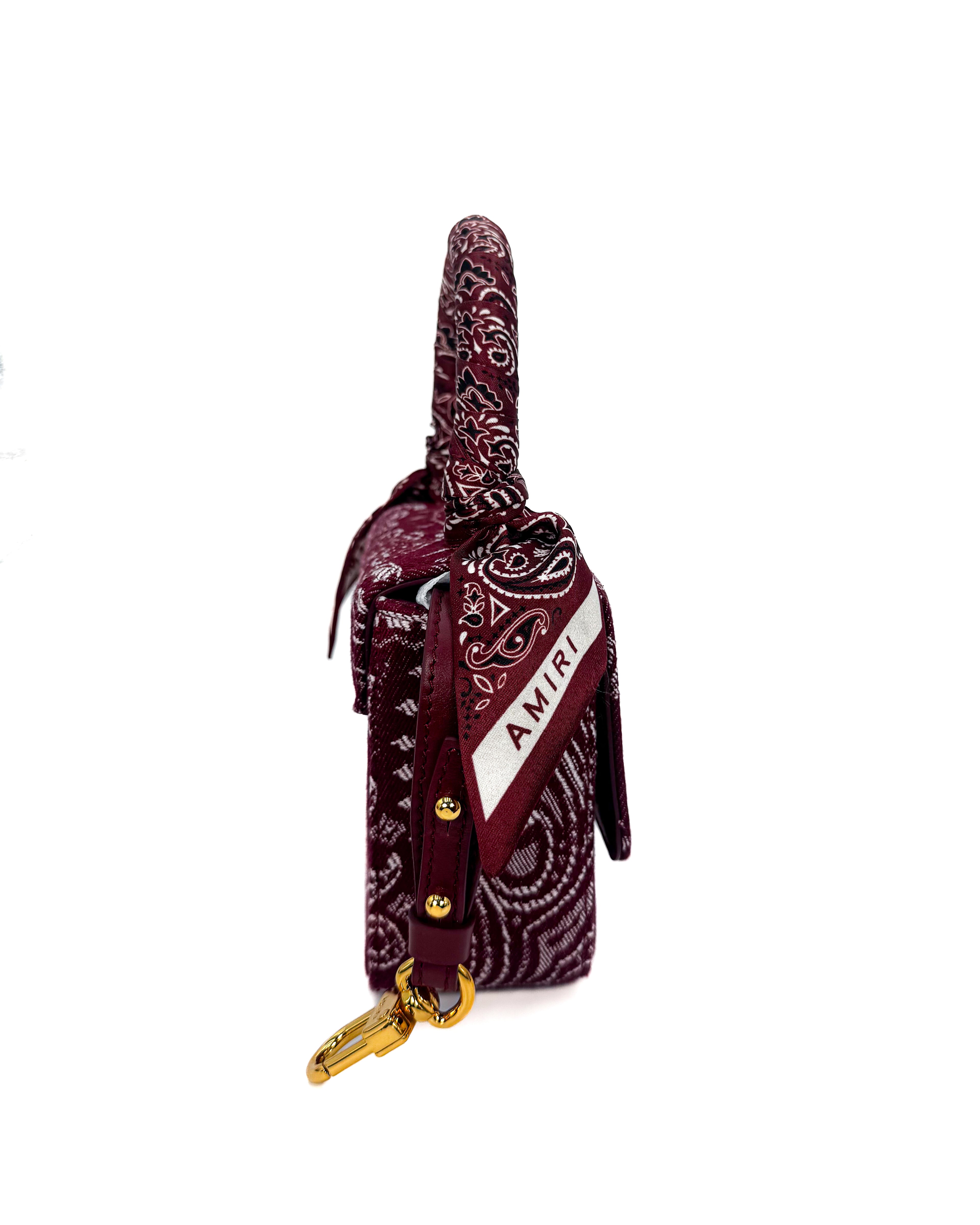 AMIRI - DENIM BANDANA MICRO MA BAG DEEP RED