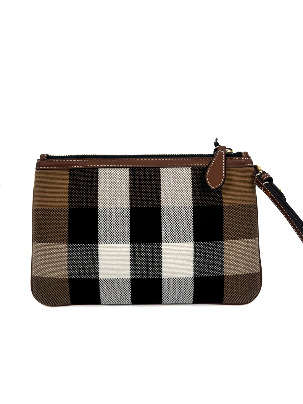 BURBERRY - LEATHER POUCH BROWN