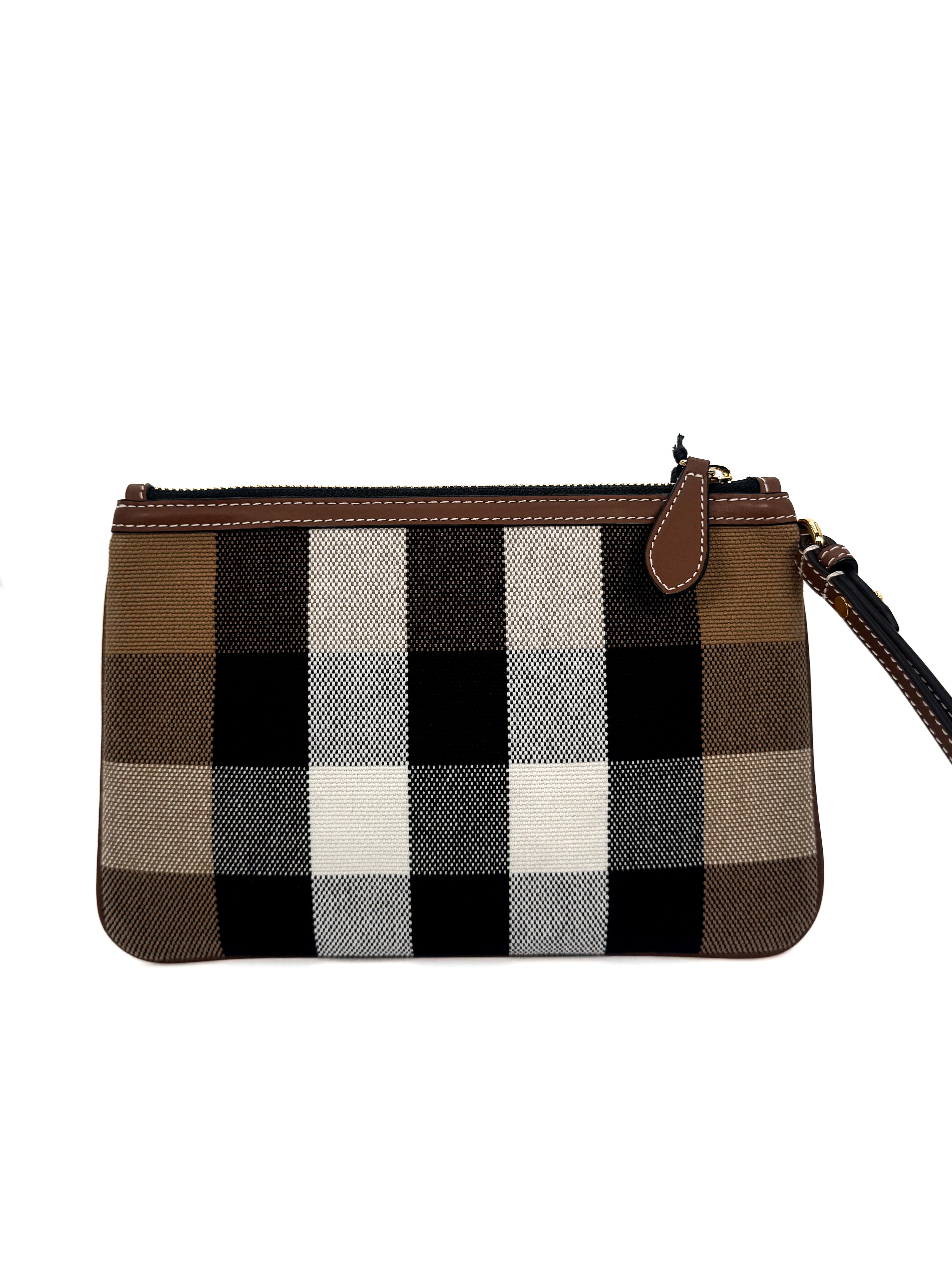 BURBERRY - LEATHER POUCH BROWN