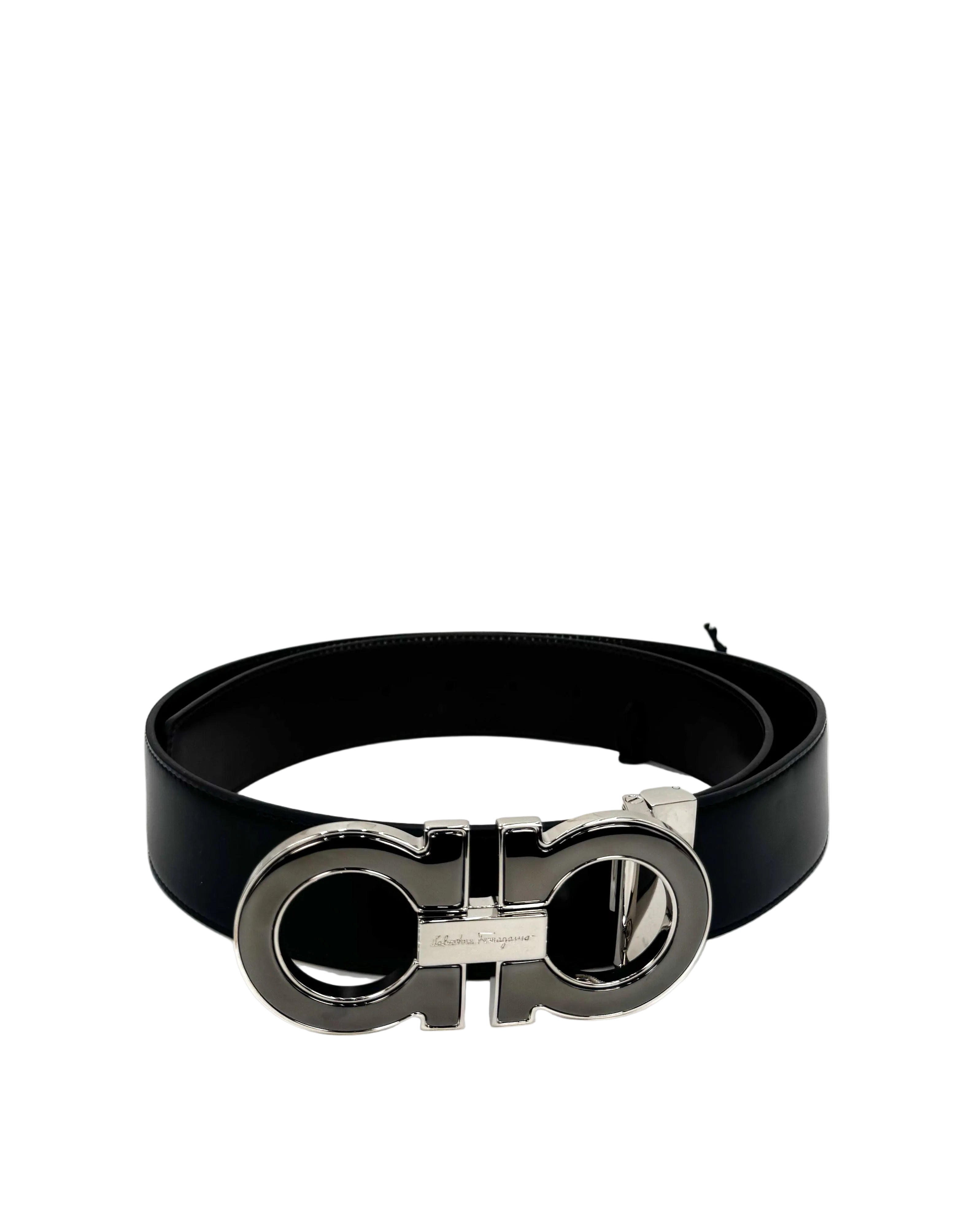 FERRAGAMO - REVERSIBLE GANCINI BELT BLACK