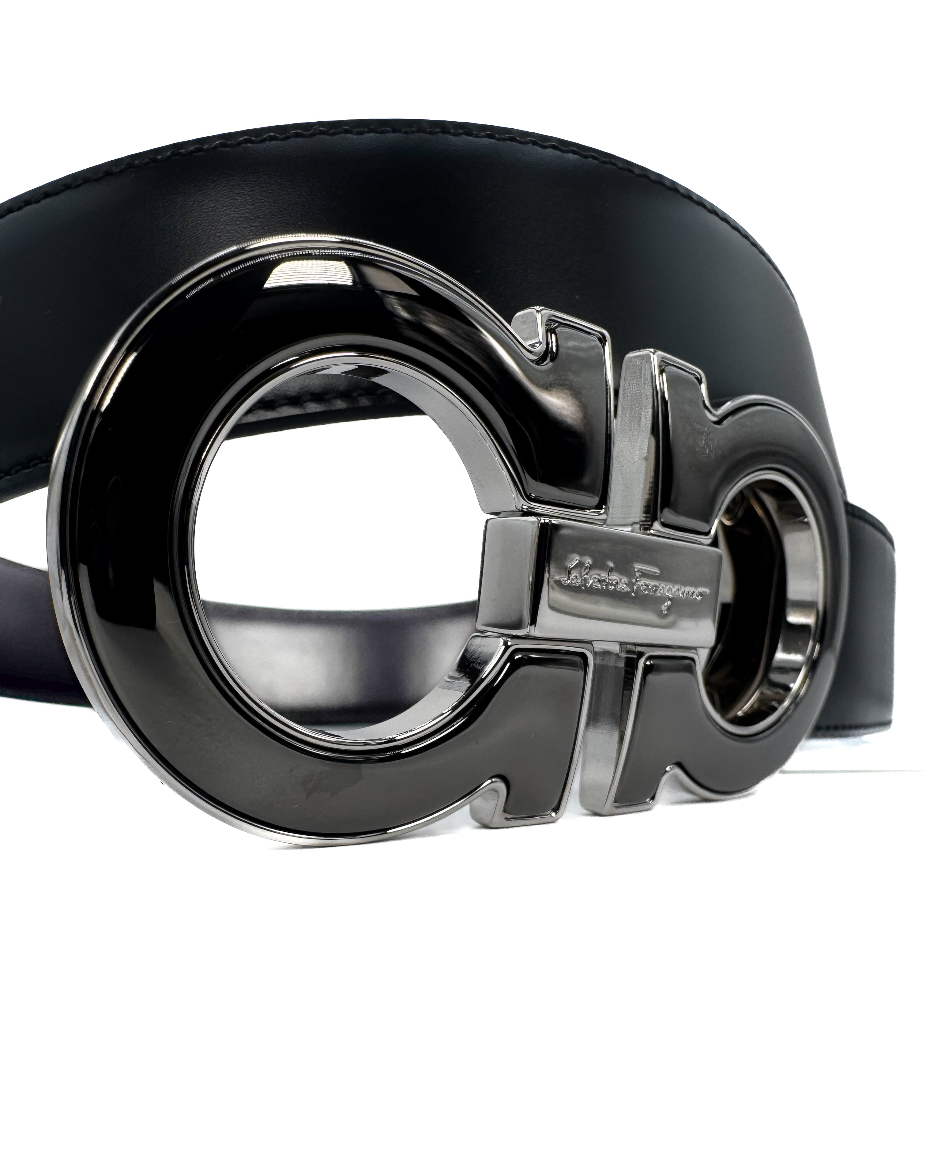 FERRAGAMO - REVERSIBLE GANCINI BELT BLACK