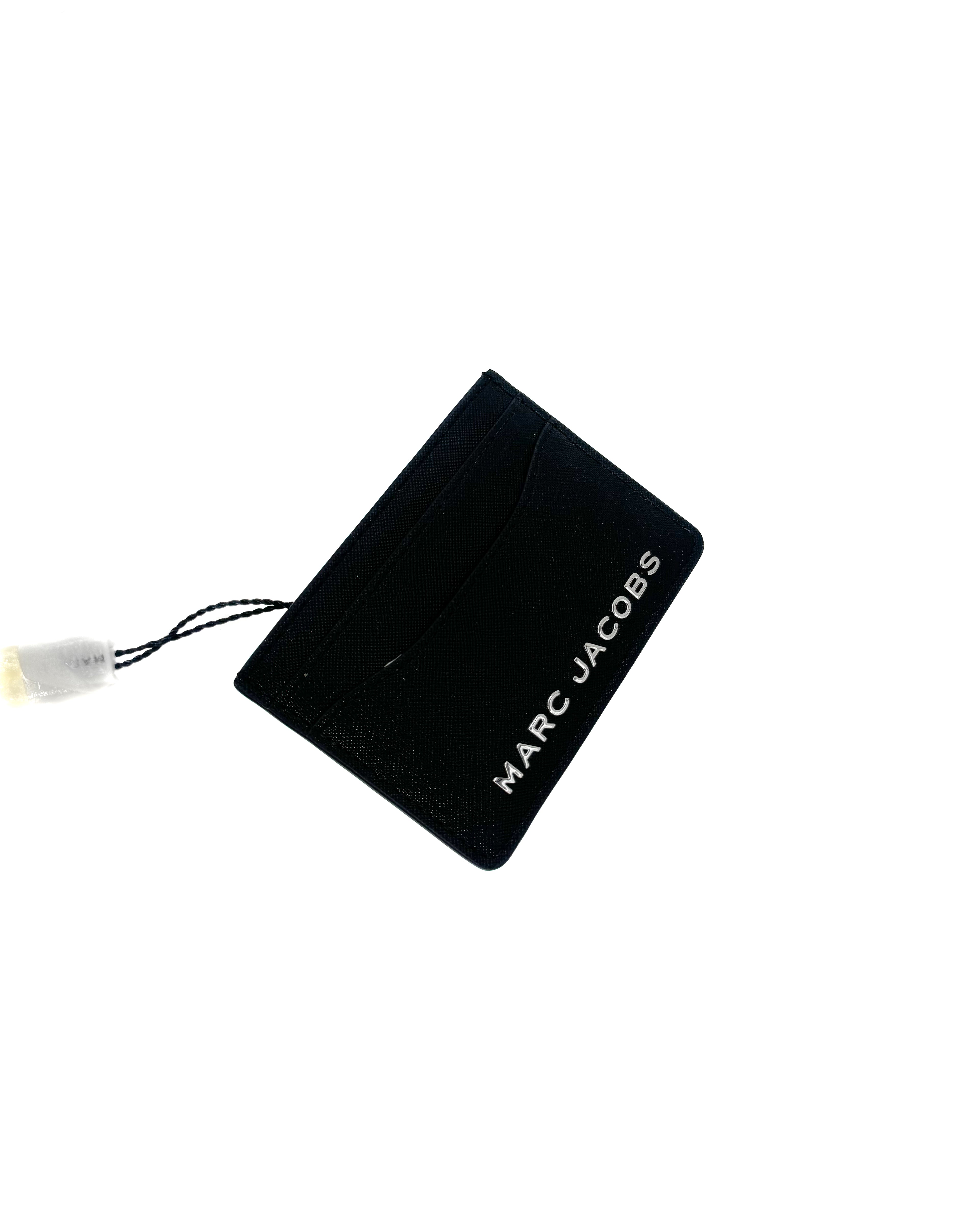 MARC JACOBS - THE LEATHER CARD CASE BLACK / SILVER