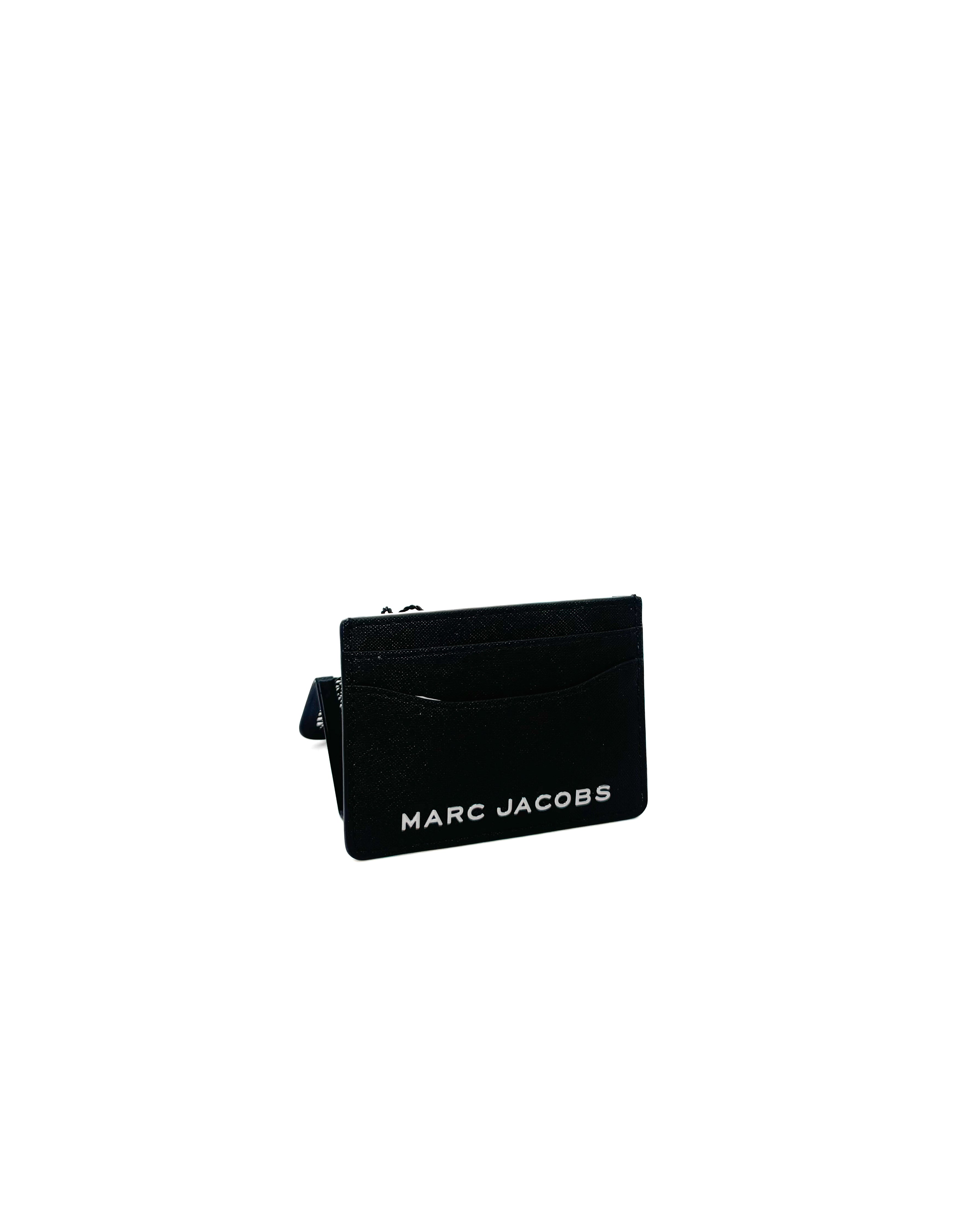 MARC JACOBS - THE LEATHER CARD CASE BLACK / SILVER