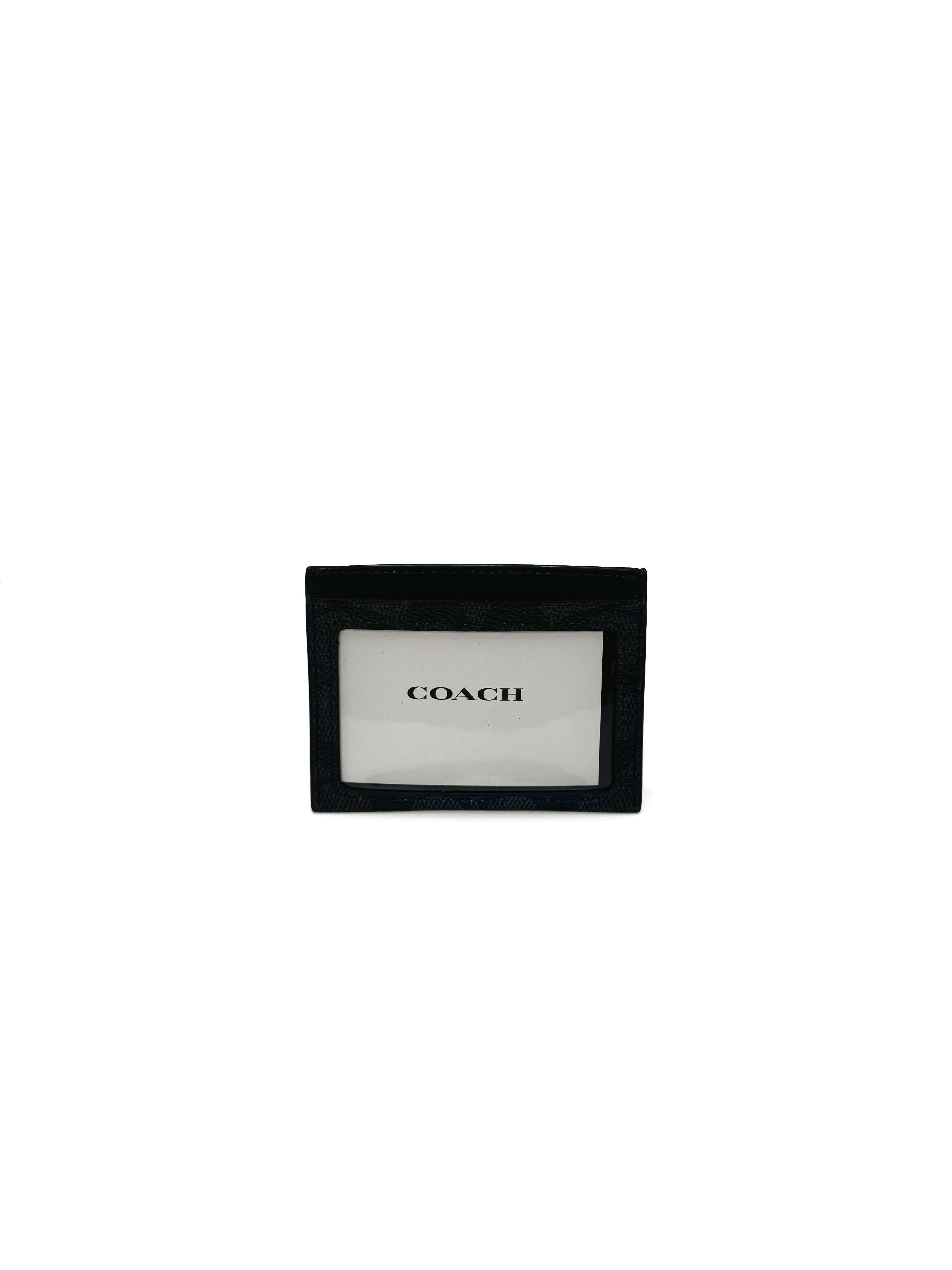 COACH - SLIM ID CC SIGNATURE CHARCOAL/BLACK