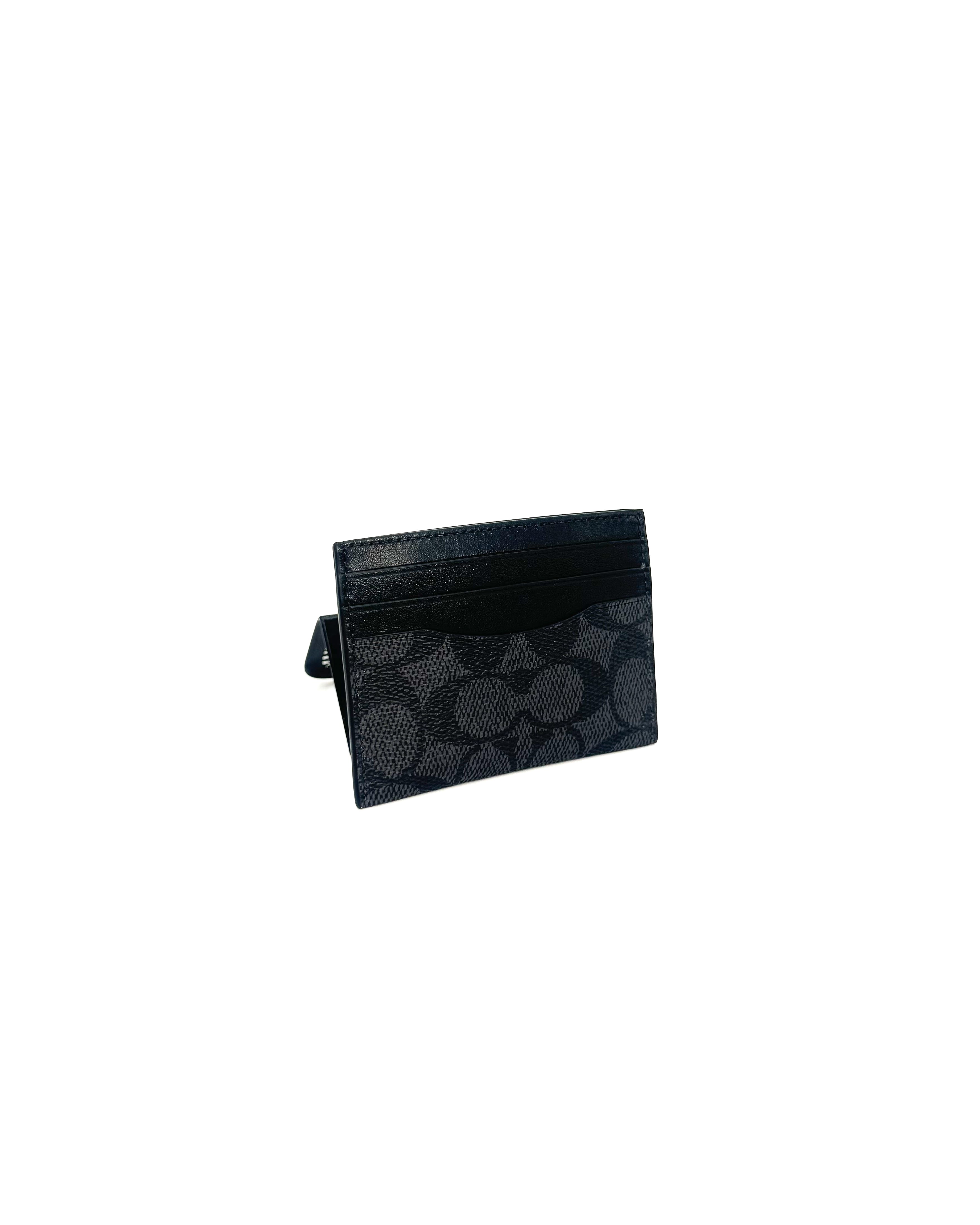 COACH - SLIM ID CC SIGNATURE CHARCOAL/BLACK