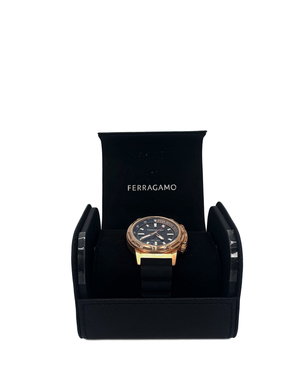 FERRAGAMO - GEN Z 46 MM QTZ SILICONE GOLD BLACK