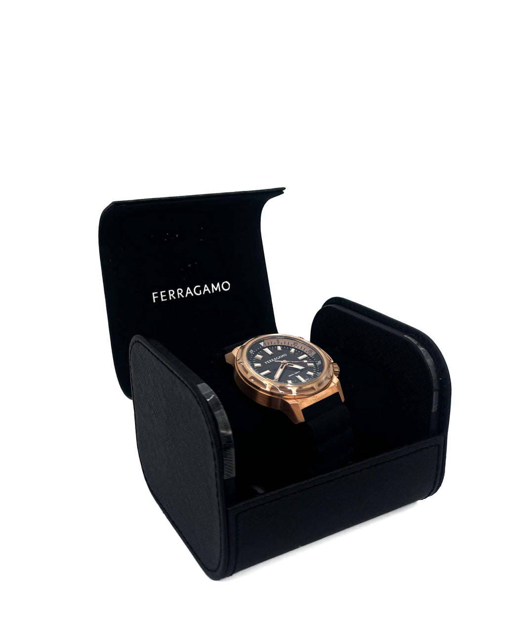 FERRAGAMO - GEN Z 46 MM QTZ SILICONE GOLD BLACK