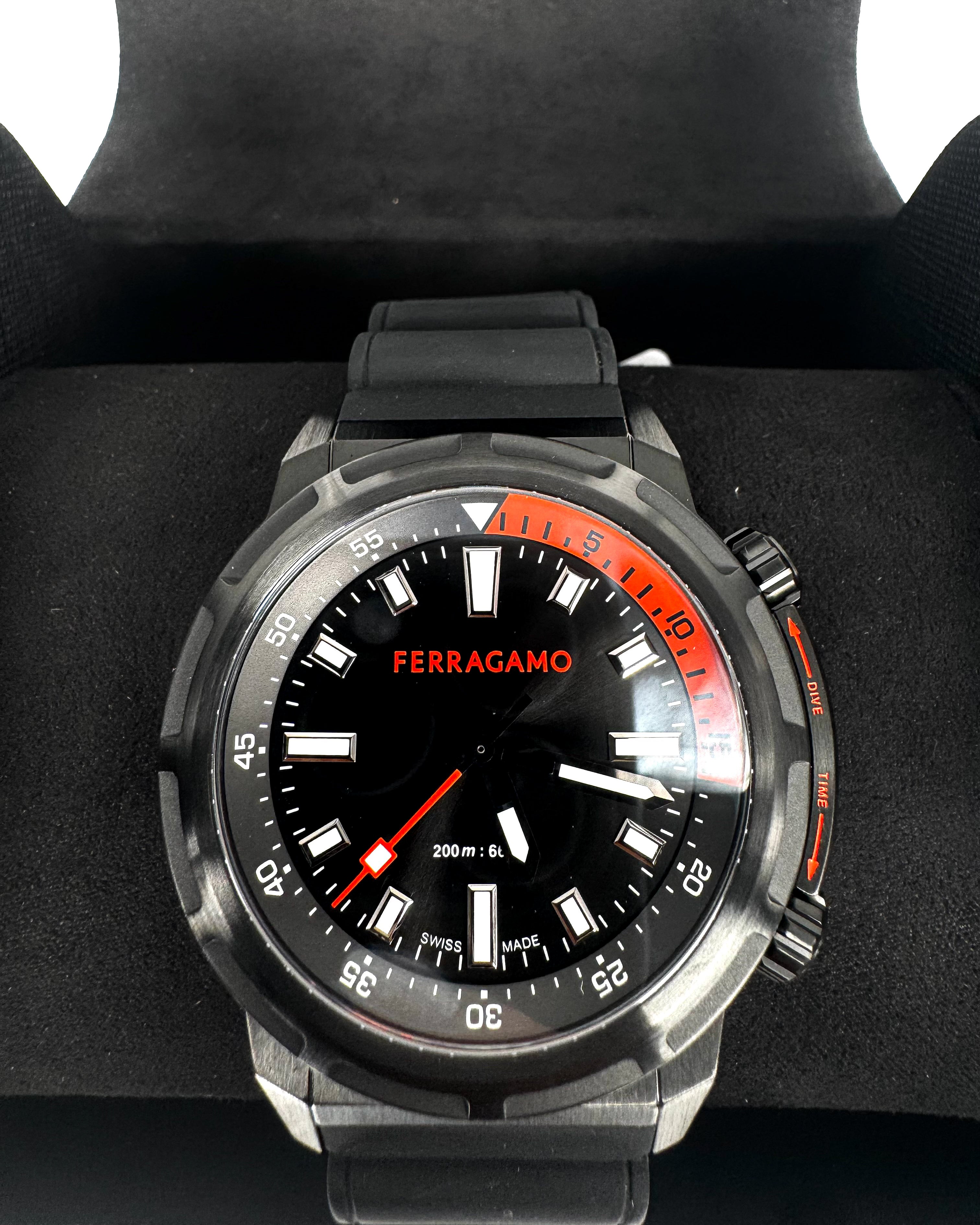 FERRAGAMO - GEN Z 46 MM QTZ SILICONE BLACK