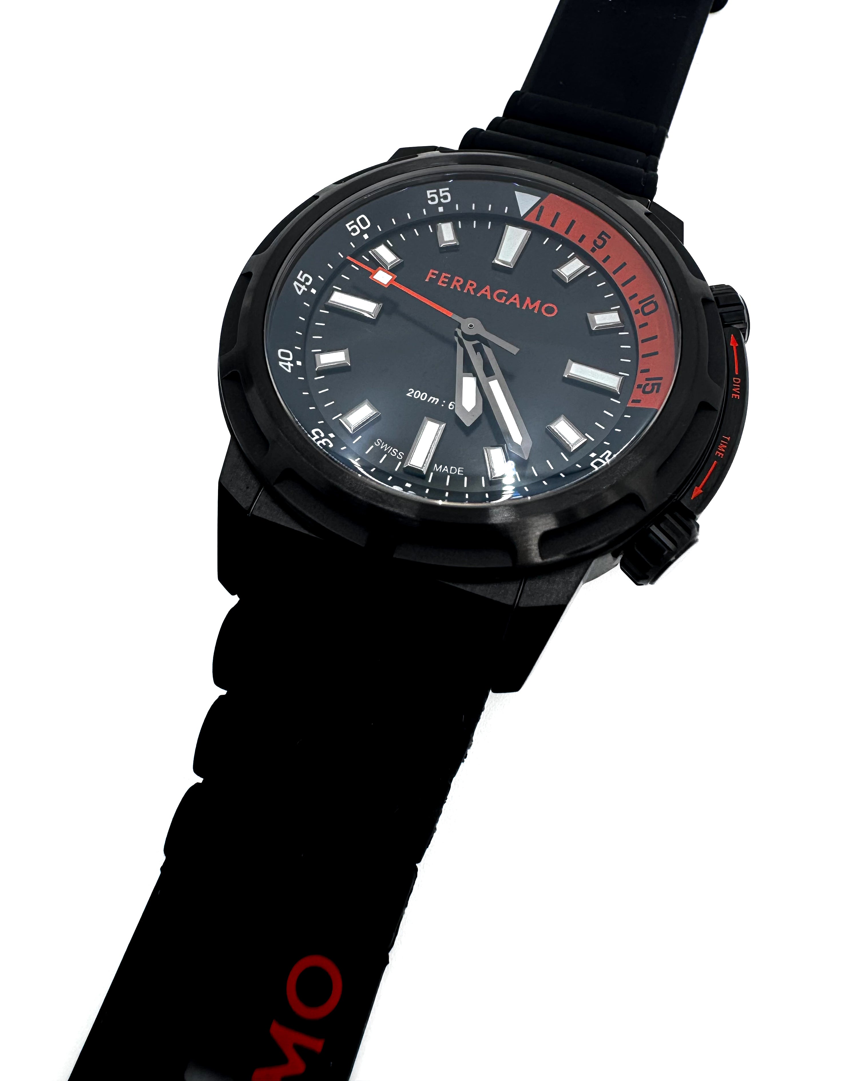 FERRAGAMO - GEN Z 46 MM QTZ SILICONE BLACK
