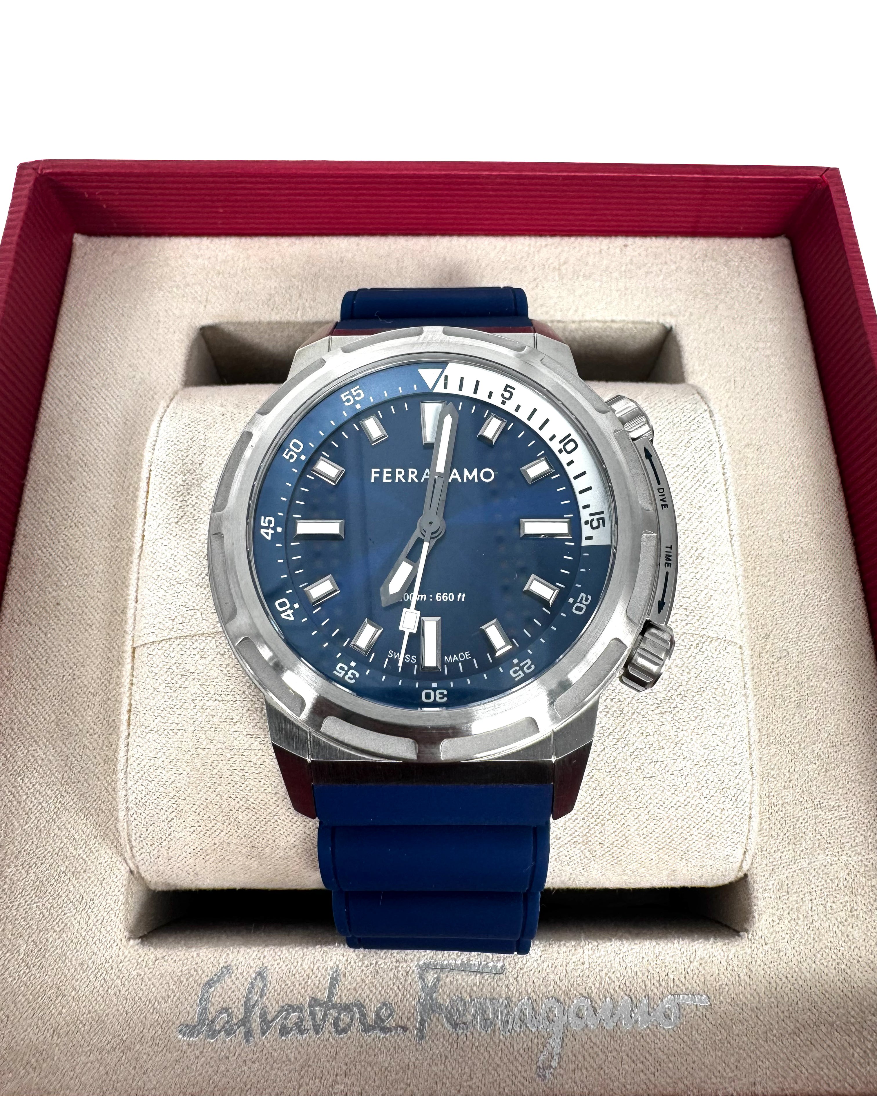 FERRAGAMO - GEN Z 46 MM QTZ SILICONE BLUE