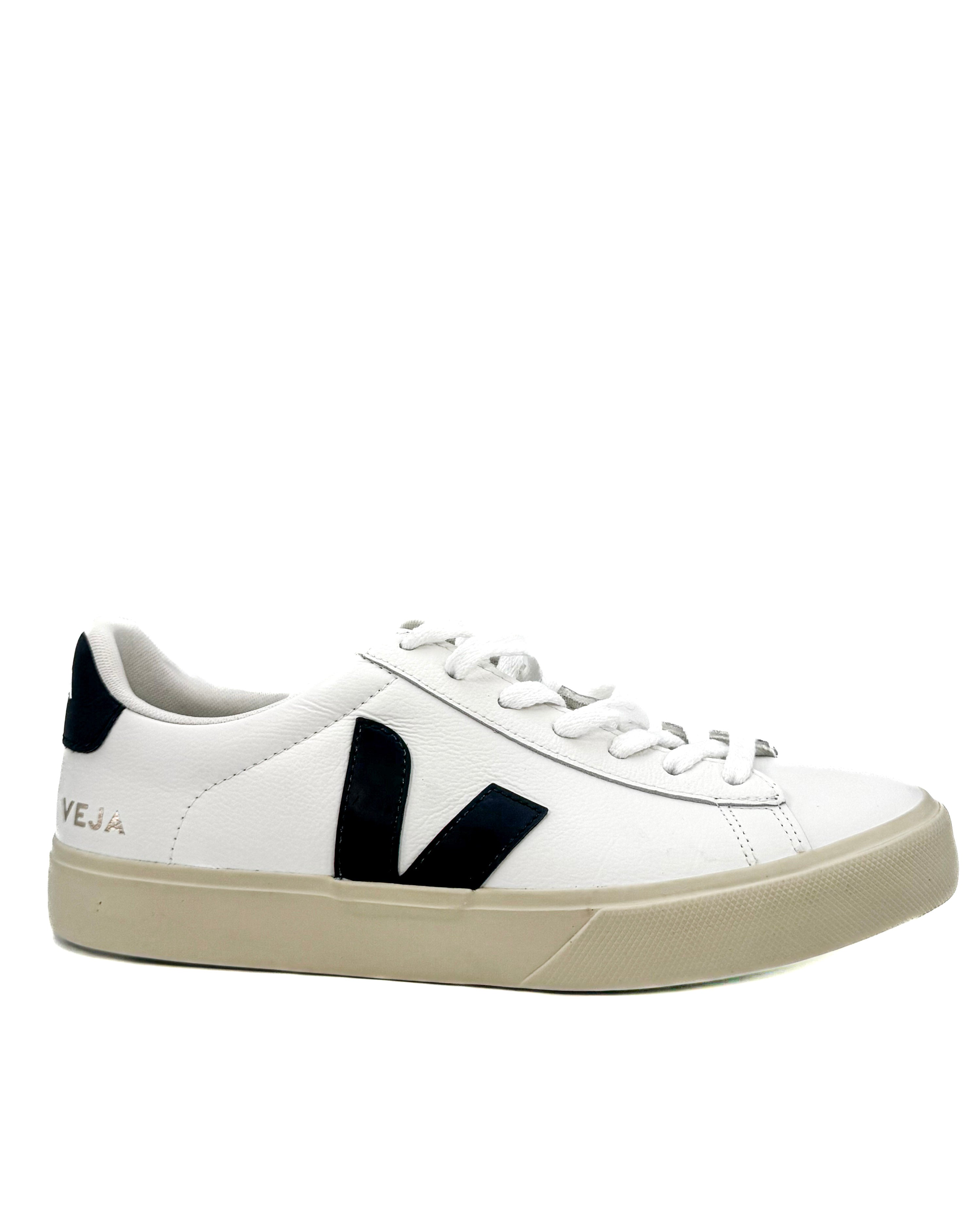 VEJA - CAMPO LEATHER (WOMEN) EXTRA WHITE BLACK