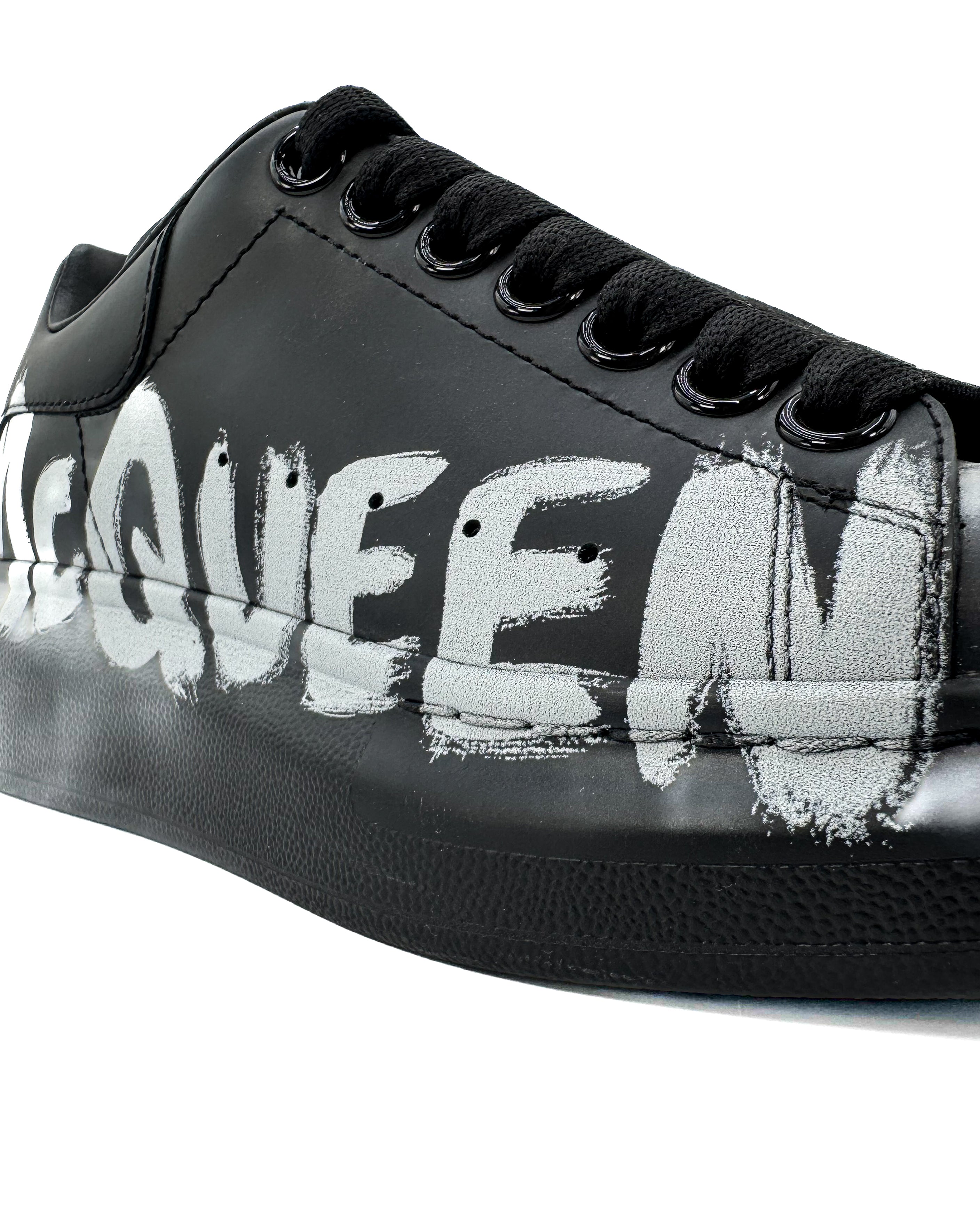 ALEXANDER McQ- LEATHER UPPER AND RU  BLACK/WHITE