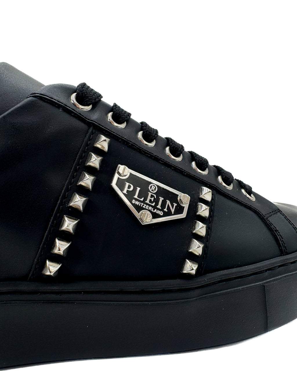 PHILIPP PLEIN - NAPPA LEATHER LO- TOP BLACK/BLACK