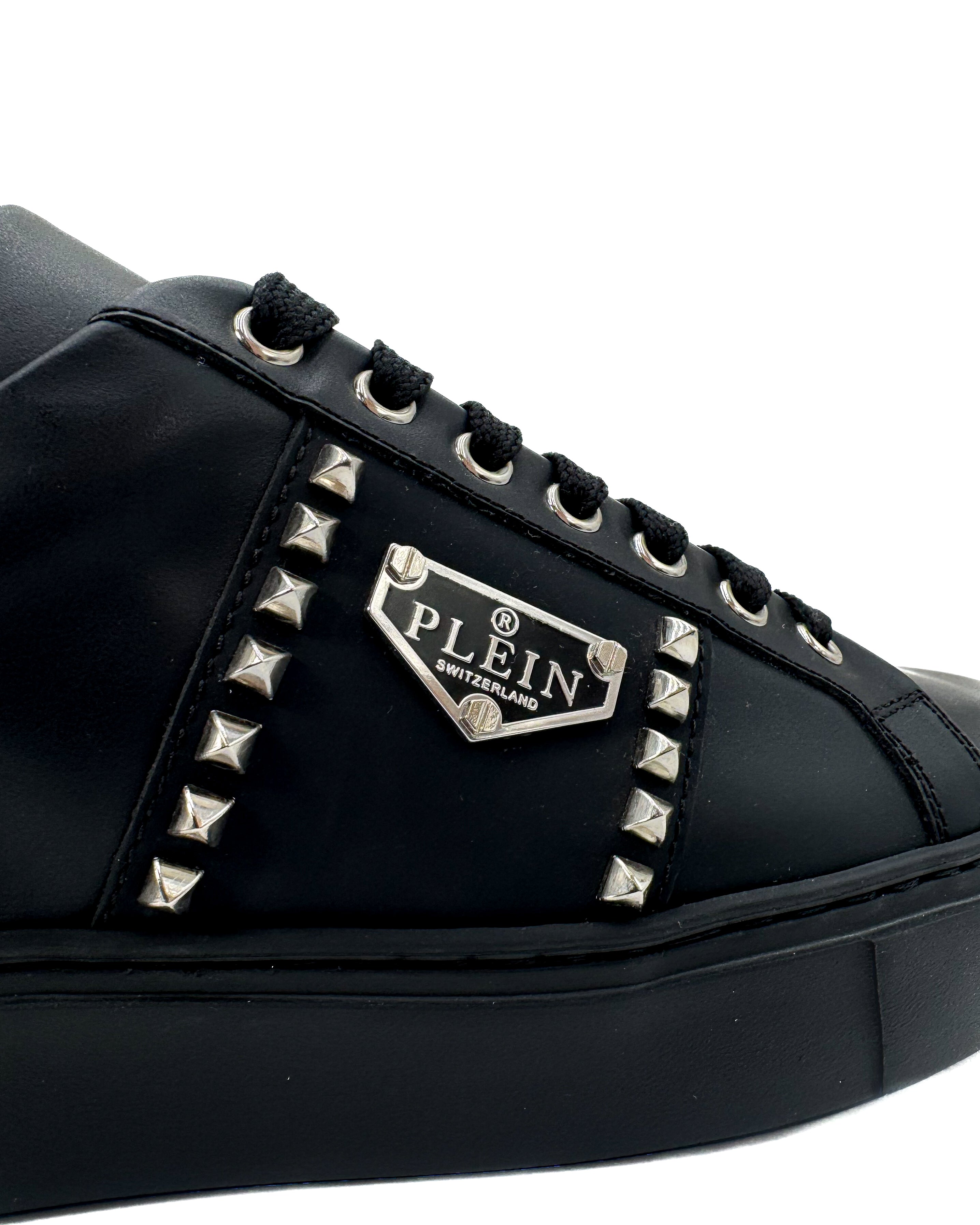 PHILIPP PLEIN - NAPPA LEATHER LO- TOP BLACK/BLACK