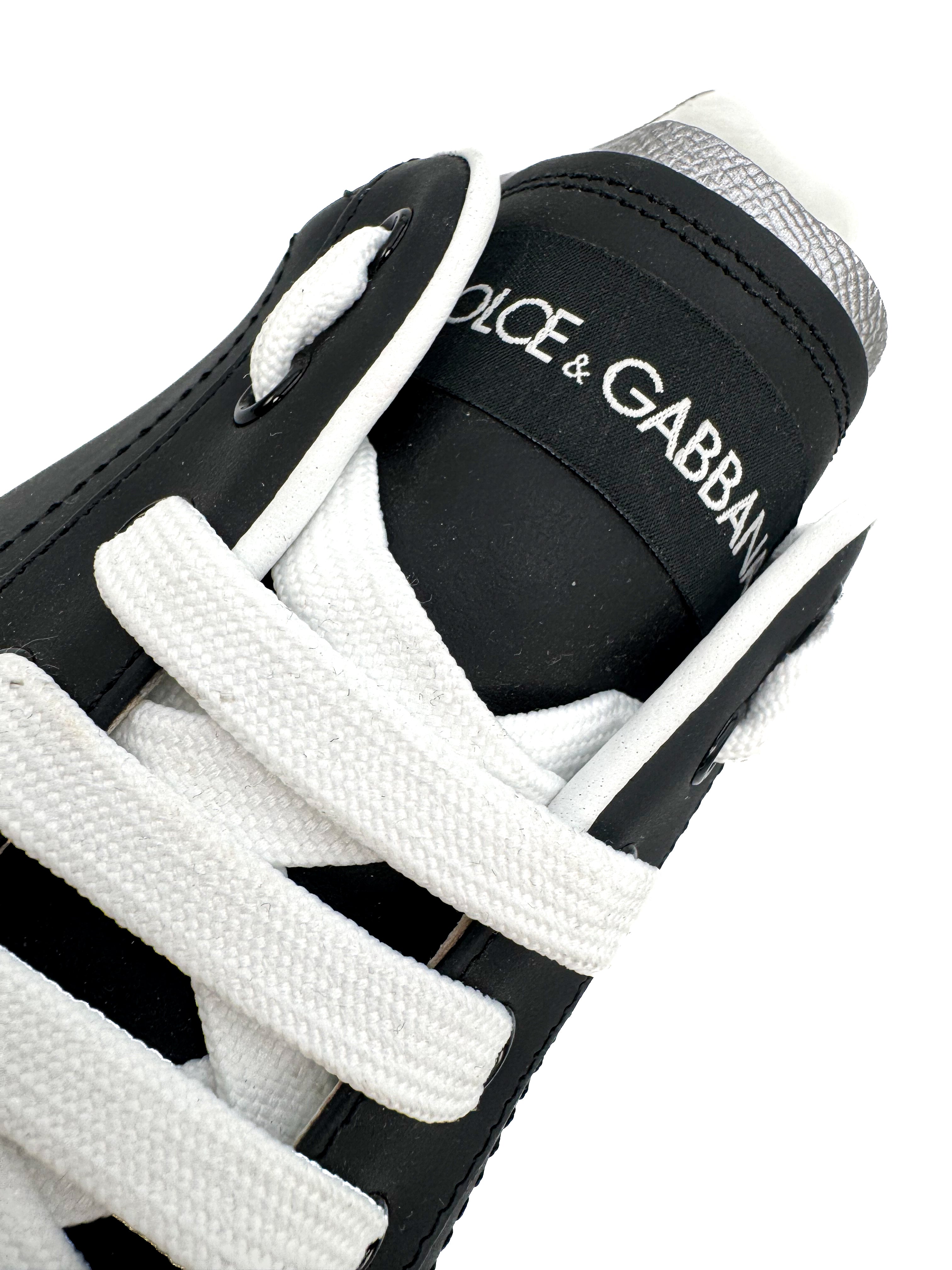 DOLCE & GABBANA - PORTOFINO SNEAKER NERO/ARGENTO