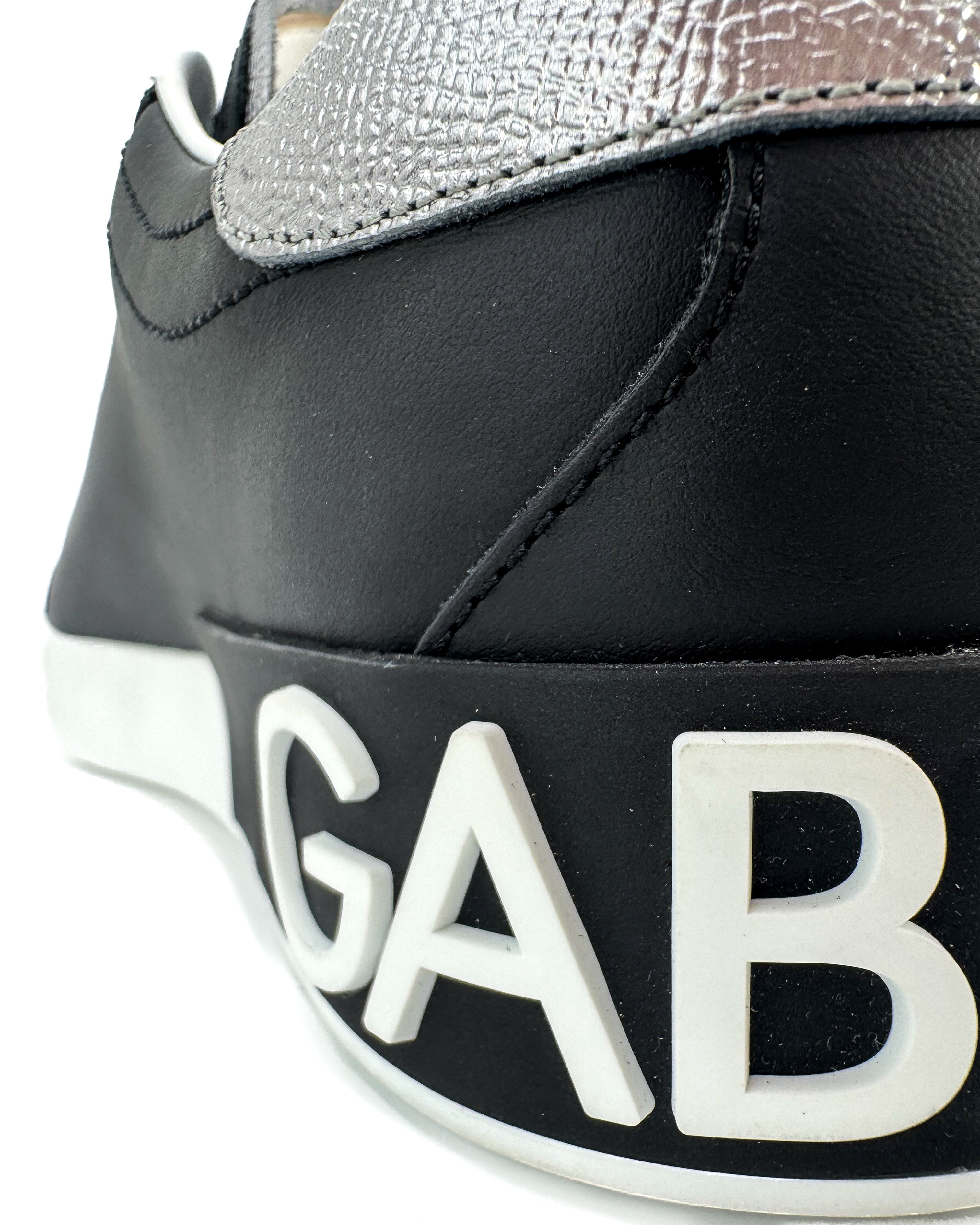 DOLCE & GABBANA - PORTOFINO SNEAKER NERO/ARGENTO