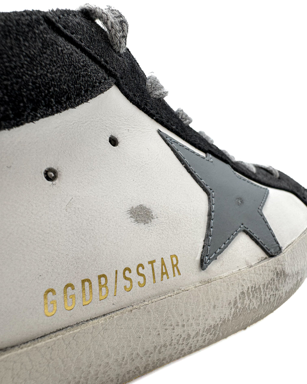 GOLDEN GOOSE - SUPER STAR DOUBLE QUARTER WITH L WITHE ASPHALL SILVER