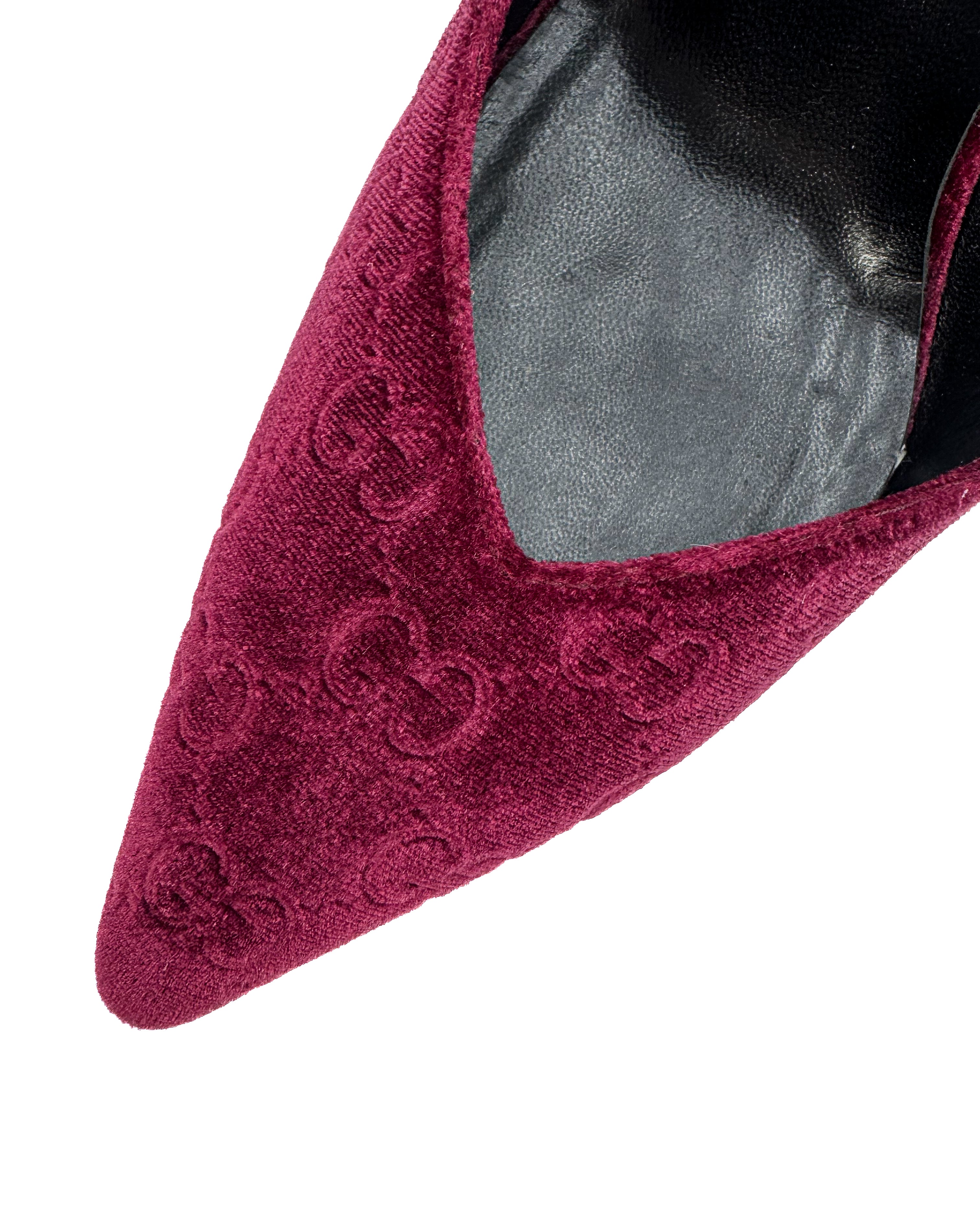 GUCCI - ZAPATILLAS BURDEOS VELVET PUMPS BURDEOS VELVET