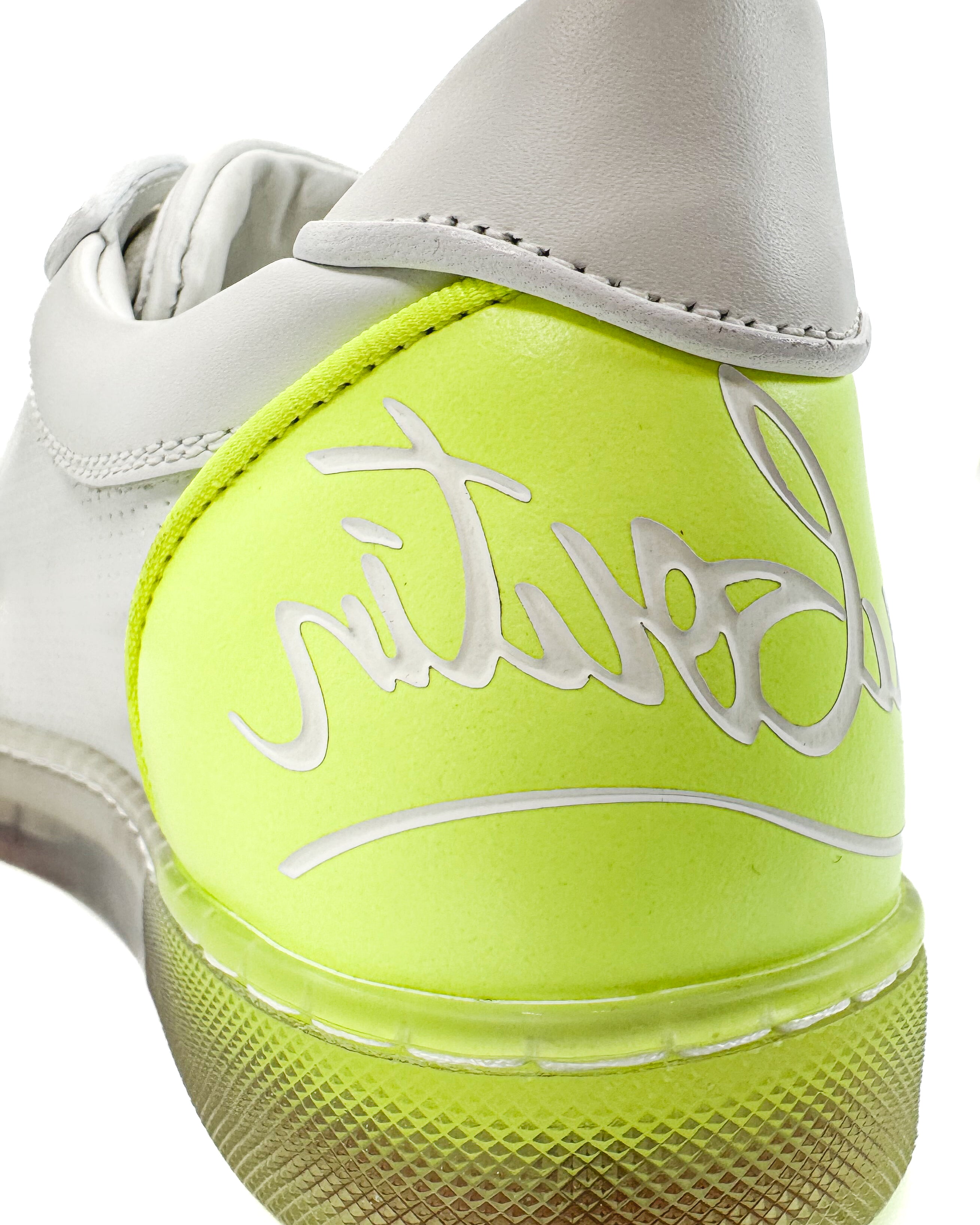 CHRISTIAN LOUBOUTIN - FUN VIEIRA ORLATO FLAT BIANCO FLUO YELLOW