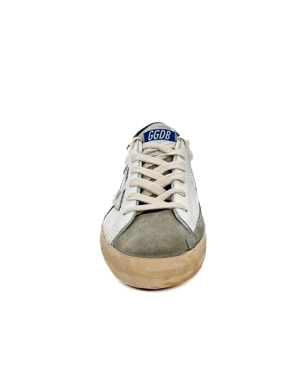 GOLDEN GOOSE - SUPER STAR CLASSIC WITH LIST WHITE/TAUPE/SILVER