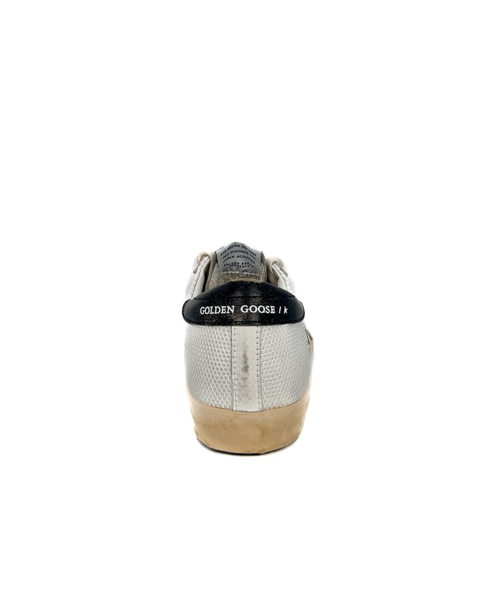 GOLDEN GOOSE - SUPER STAR CLASSIC WITH LIST WHITE/TAUPE/SILVER