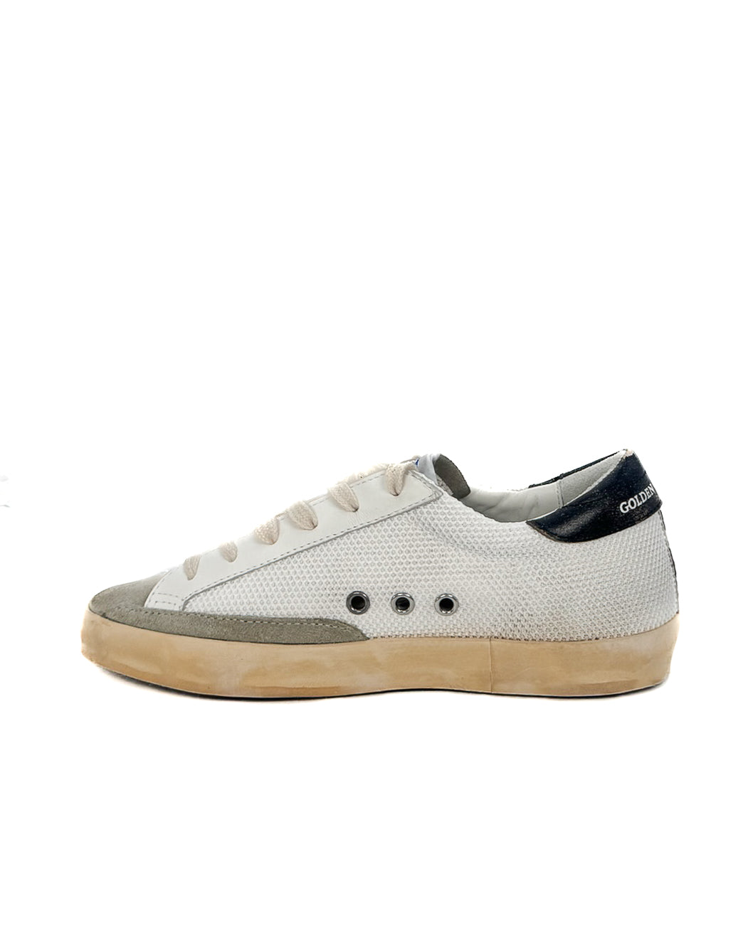 GOLDEN GOOSE - SUPER STAR CLASSIC WITH LIST WHITE/TAUPE/SILVER