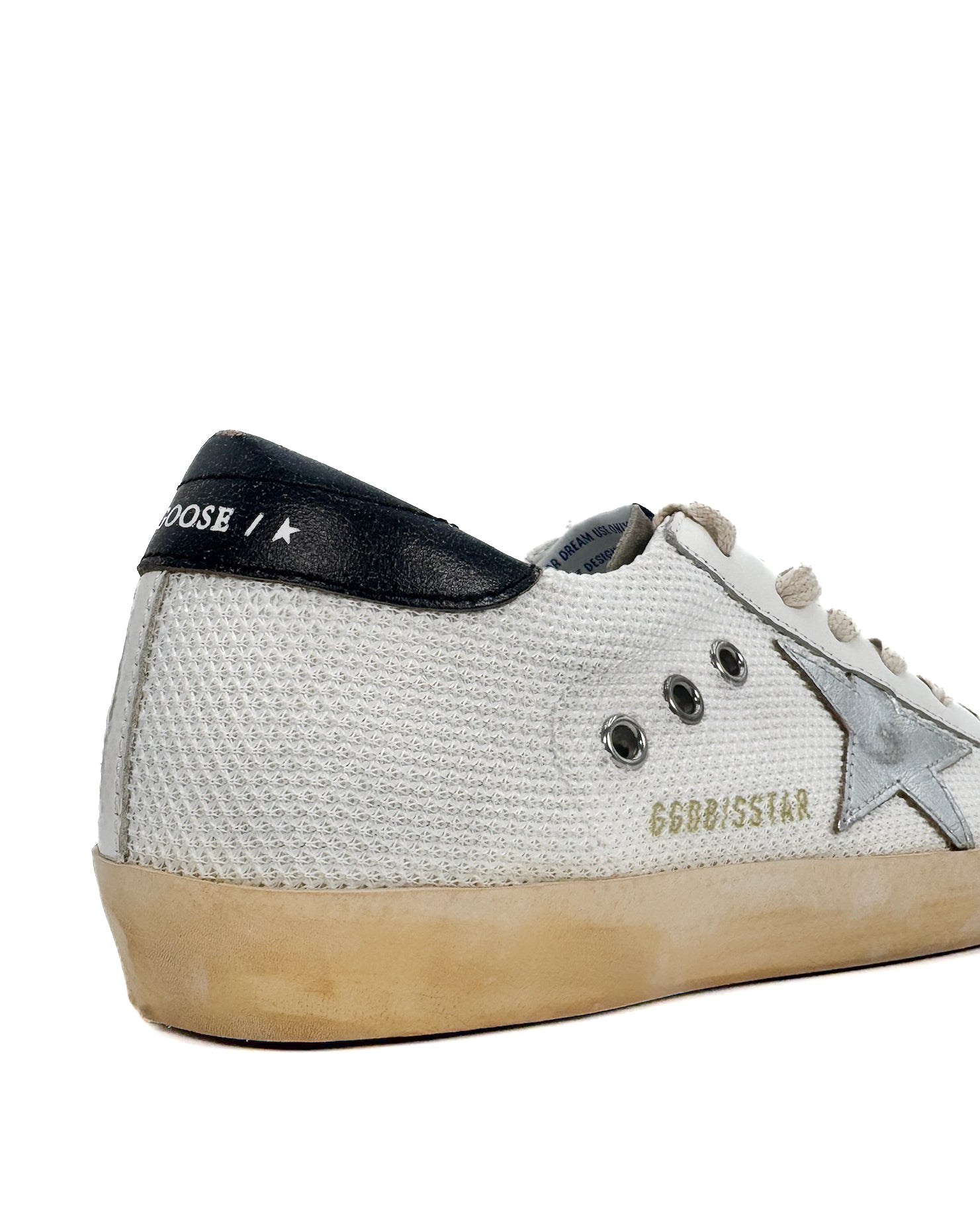GOLDEN GOOSE - SUPER STAR CLASSIC WITH LIST WHITE/TAUPE/SILVER