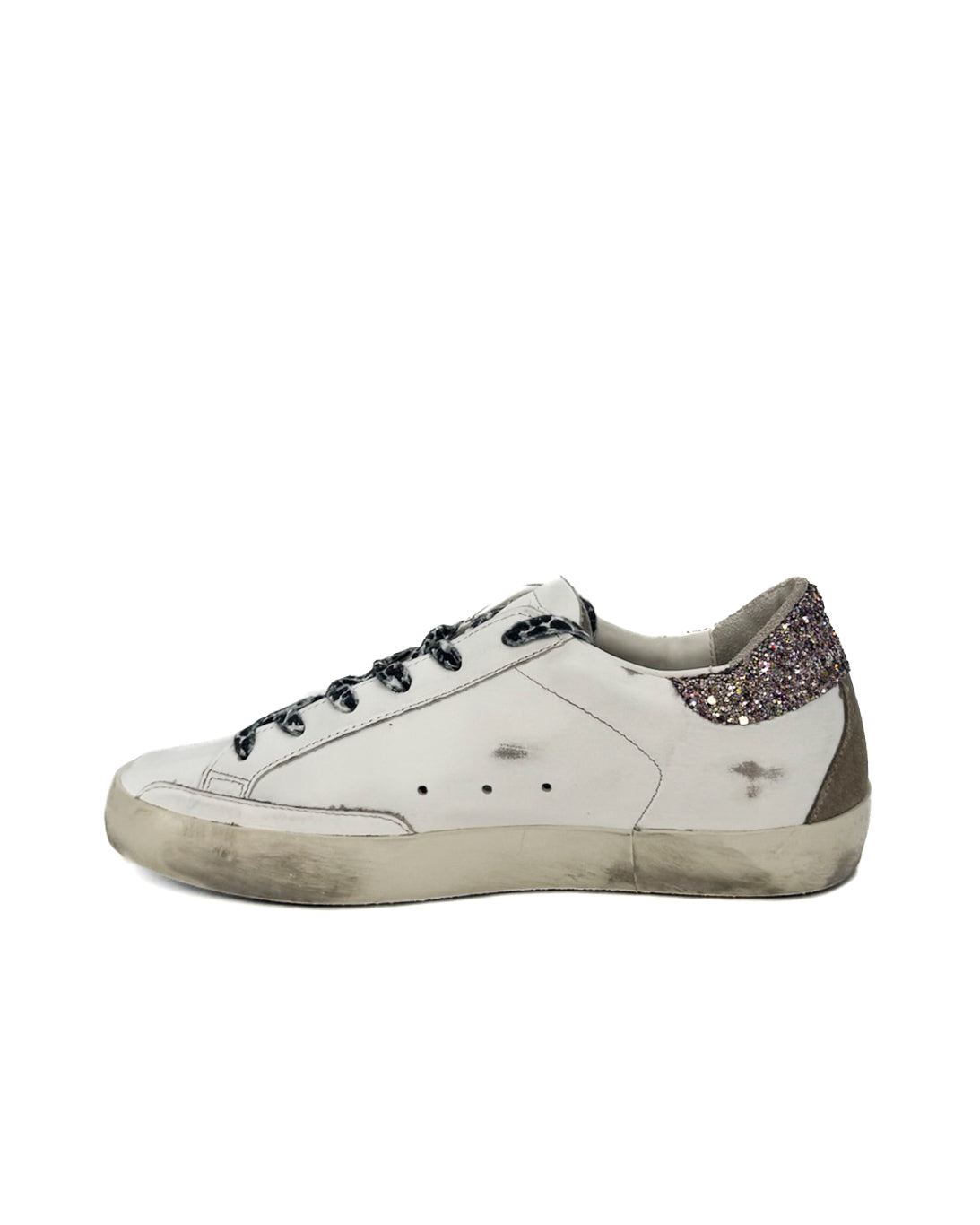 GOLDEN GOOSE - SUPER STAR CLASSIC WITH LIST WHITE/PINK MULTICOLOR/ TAUPE