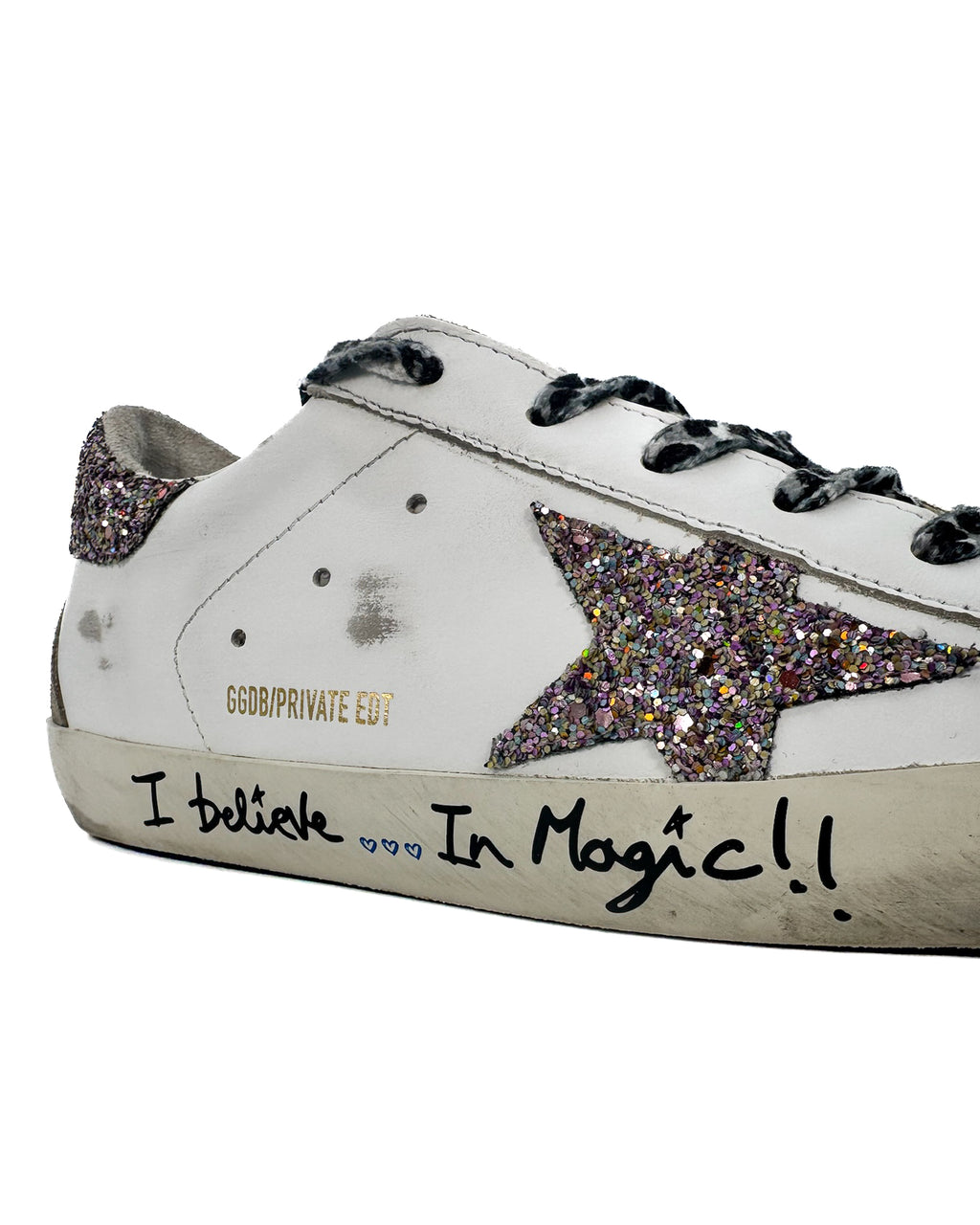 GOLDEN GOOSE - SUPER STAR CLASSIC WITH LIST WHITE/PINK MULTICOLOR/ TAUPE