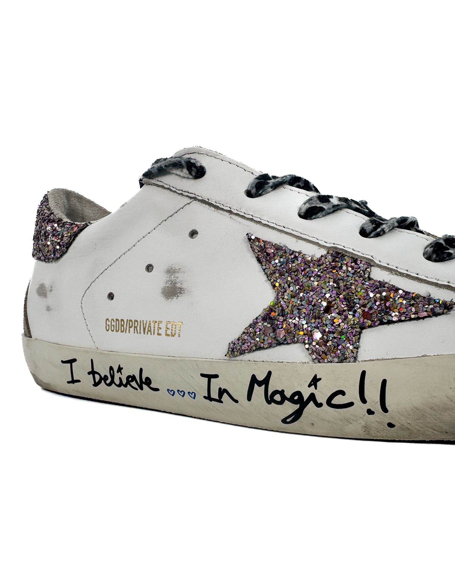 GOLDEN GOOSE - SUPER STAR CLASSIC WITH LIST WHITE/PINK MULTICOLOR/ TAUPE