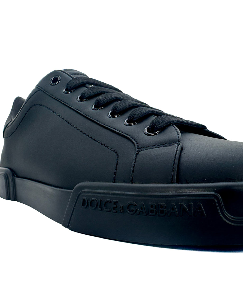 DOLCE & GABBANA - SNEAKER PORTOFINO IN VITELLO NERO