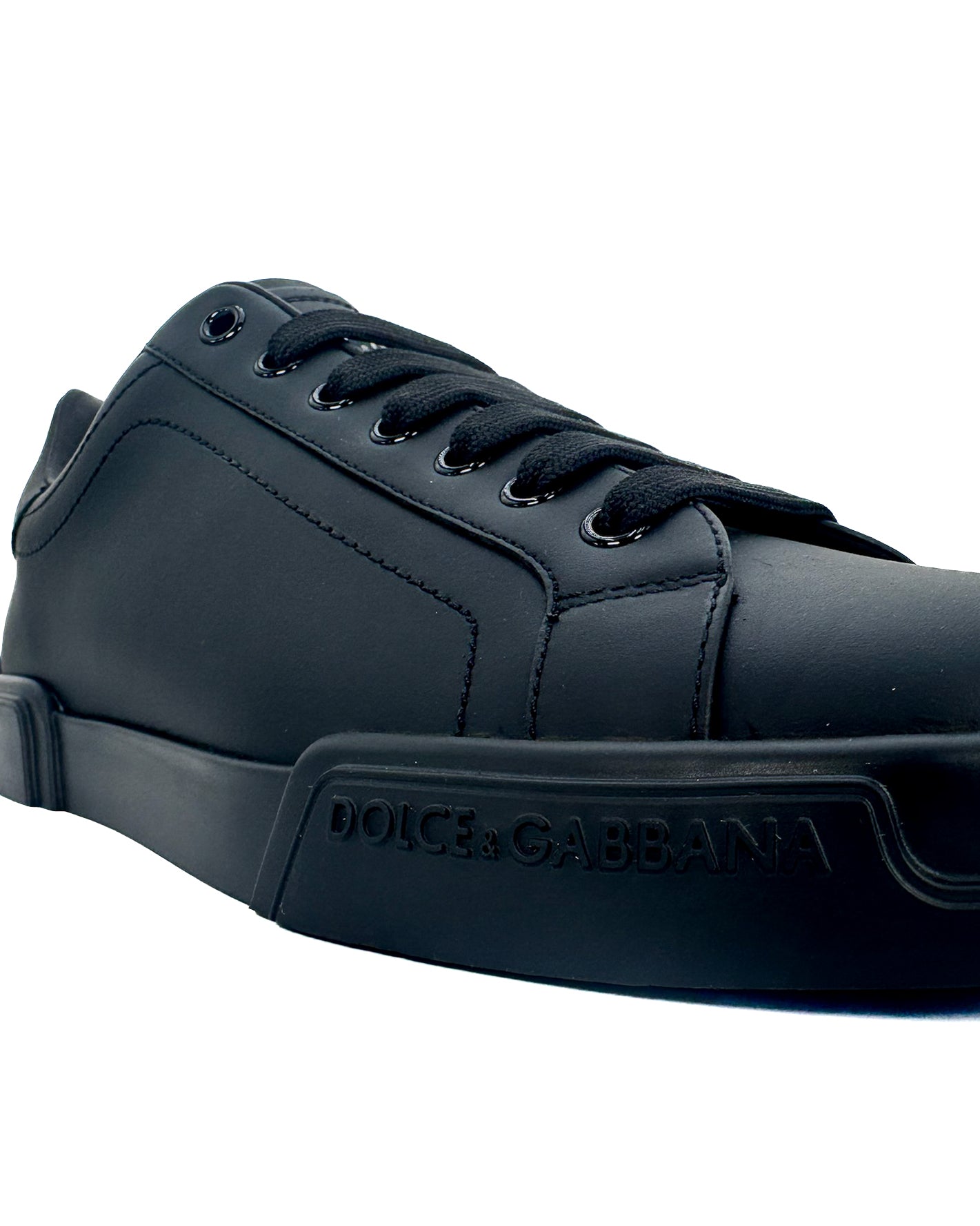 DOLCE & GABBANA - SNEAKER PORTOFINO IN VITELLO NERO