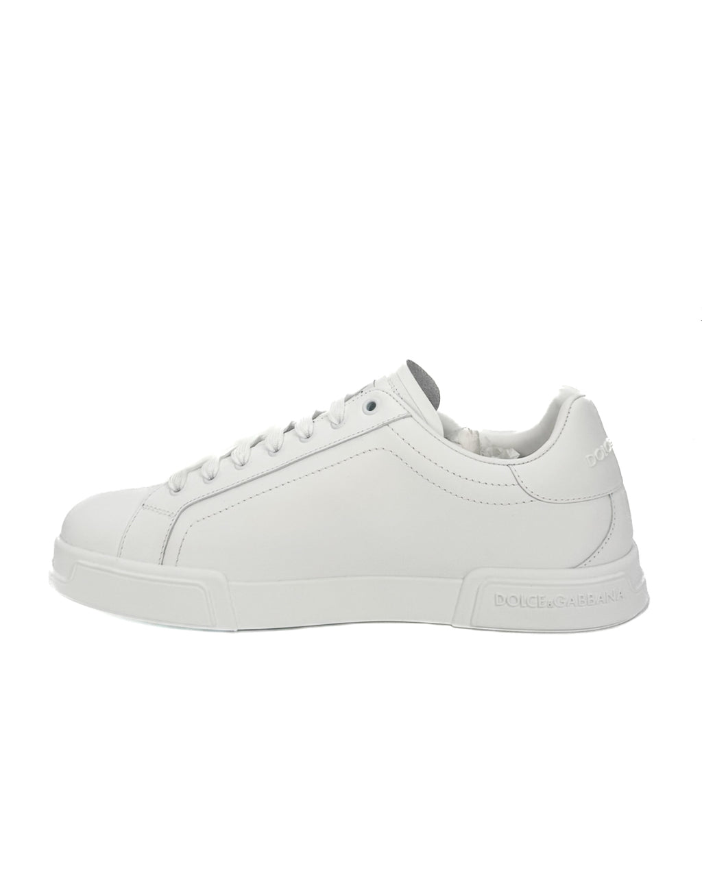 DOLCE & GABBANA - SNEAKER PORTOFINO IN VITELLO BIANCO OTTICO