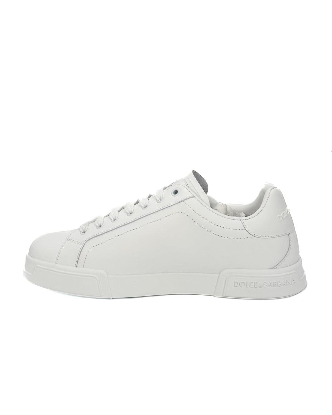 DOLCE & GABBANA - SNEAKER PORTOFINO IN VITELLO BIANCO OTTICO