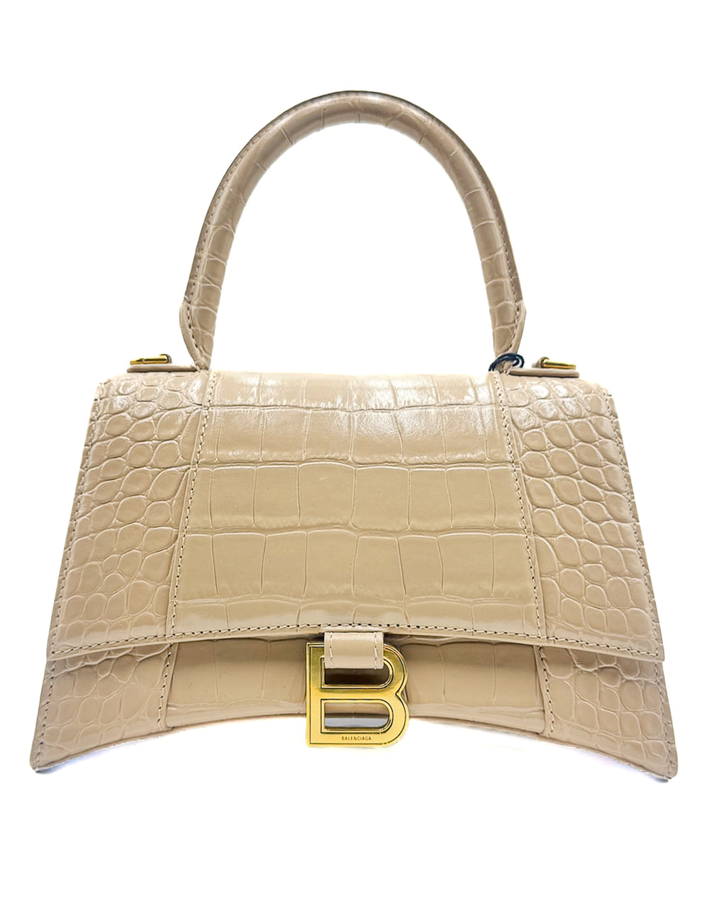 BALENCIAGA - SHINY EMBOSSED CROC CALF AG NUDE