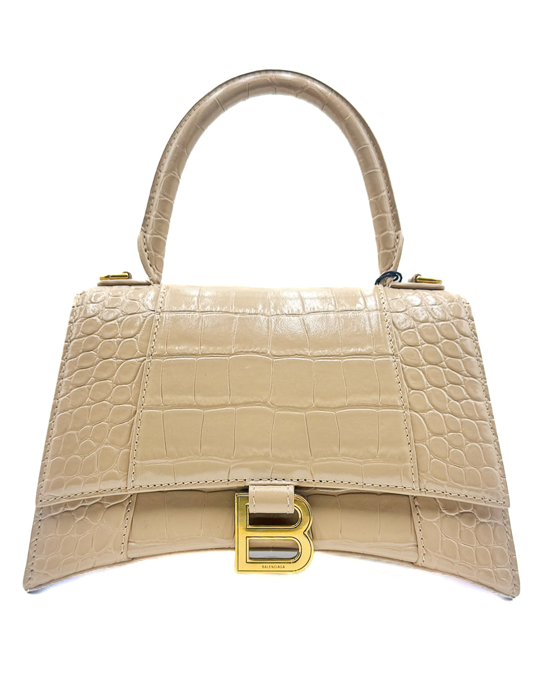 BALENCIAGA - SHINY EMBOSSED CROC CALF AG NUDE