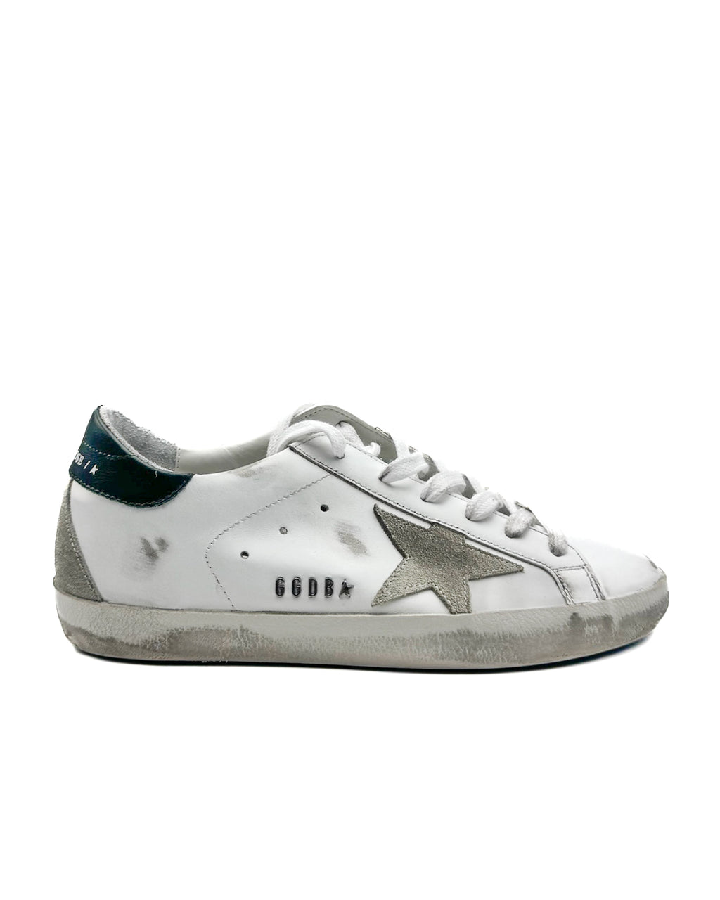 GOLDEN GOOSE - SUPER STAR WHITE/DARK GREEN