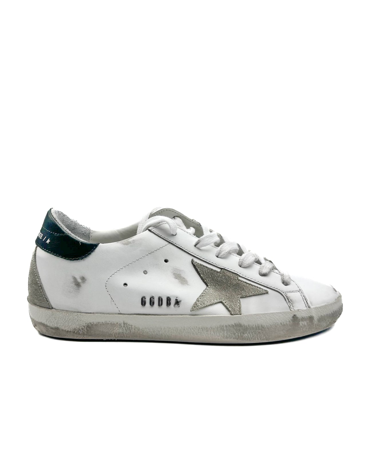 GOLDEN GOOSE - SUPER STAR WHITE/DARK GREEN