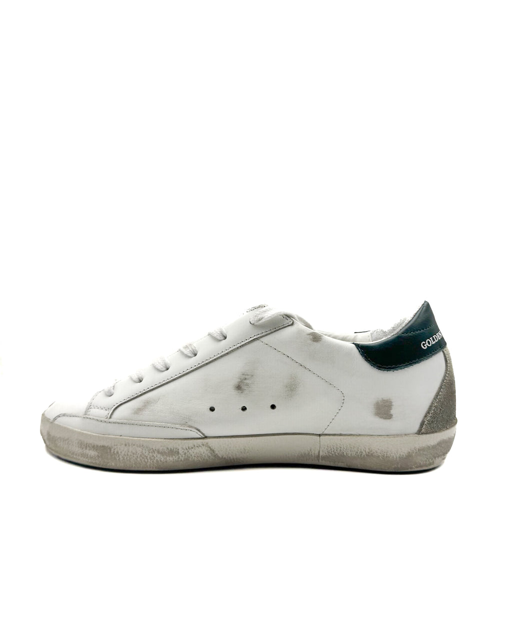 GOLDEN GOOSE - SUPER STAR WHITE/DARK GREEN